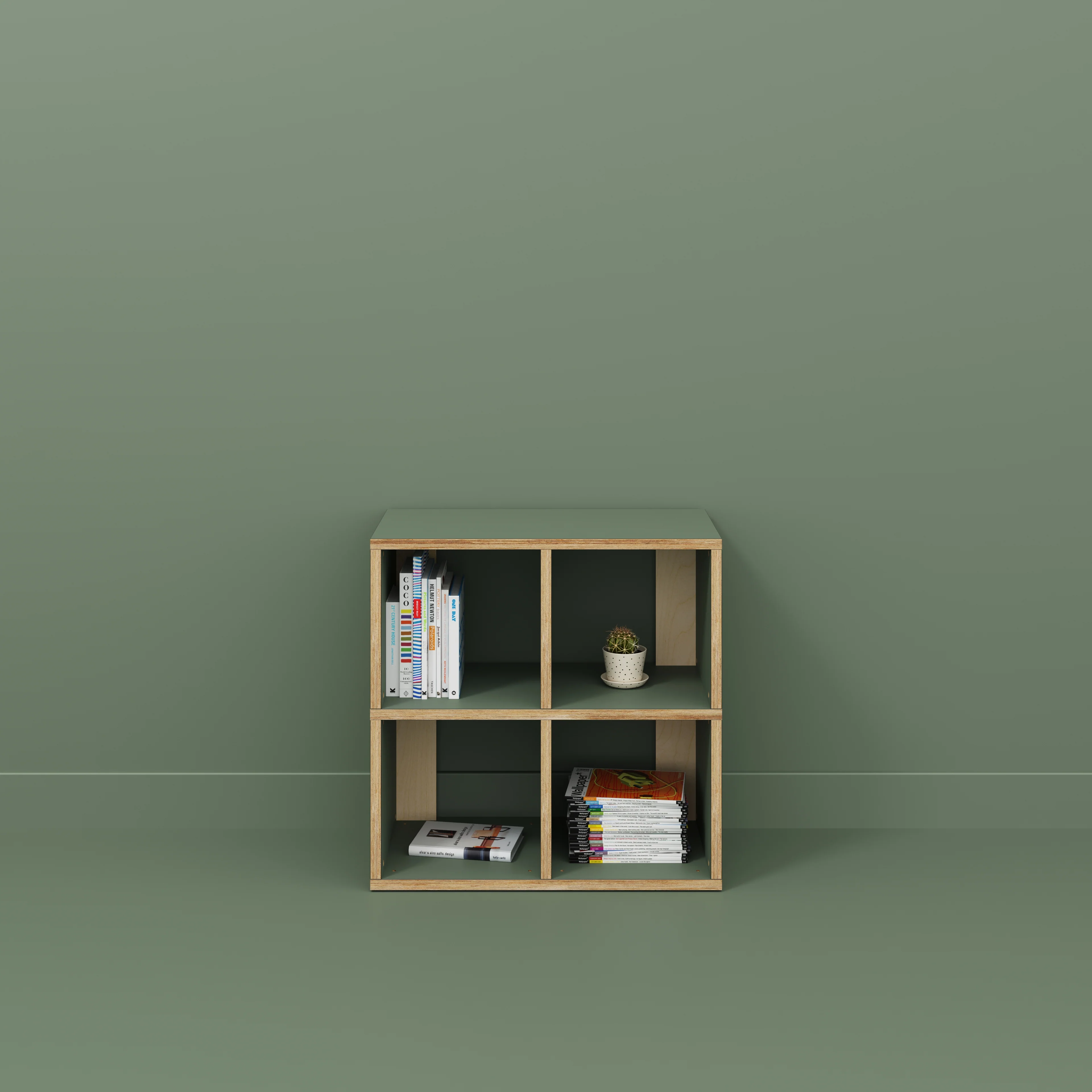 Plywood Open Shelves - Formica Green Slate - 800(w) x 400(d) x 800(h) - Image 2