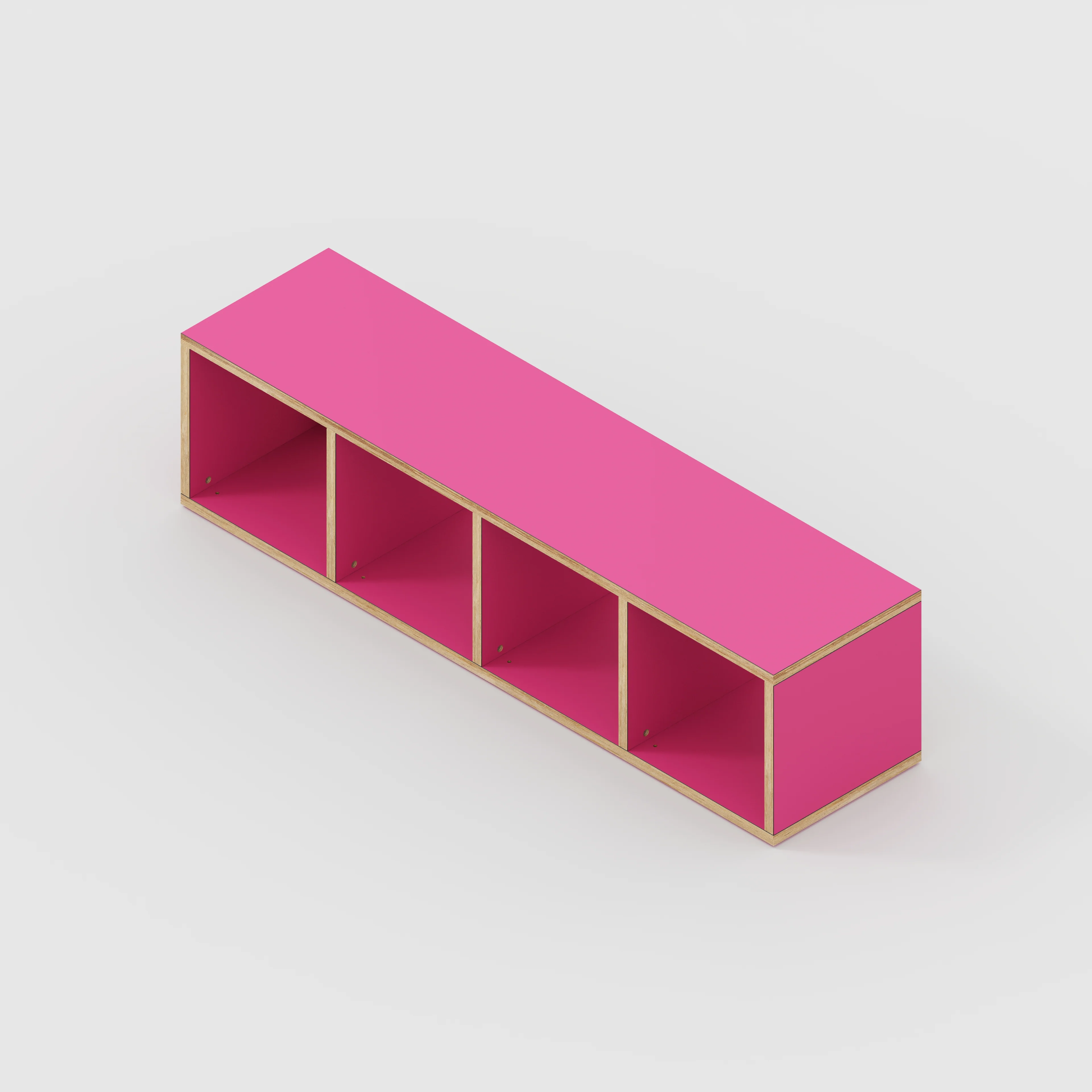 Plywood Open Shelves - Formica Juicy Pink - 1600(w) x 400(d) x 400(h) - Image 3