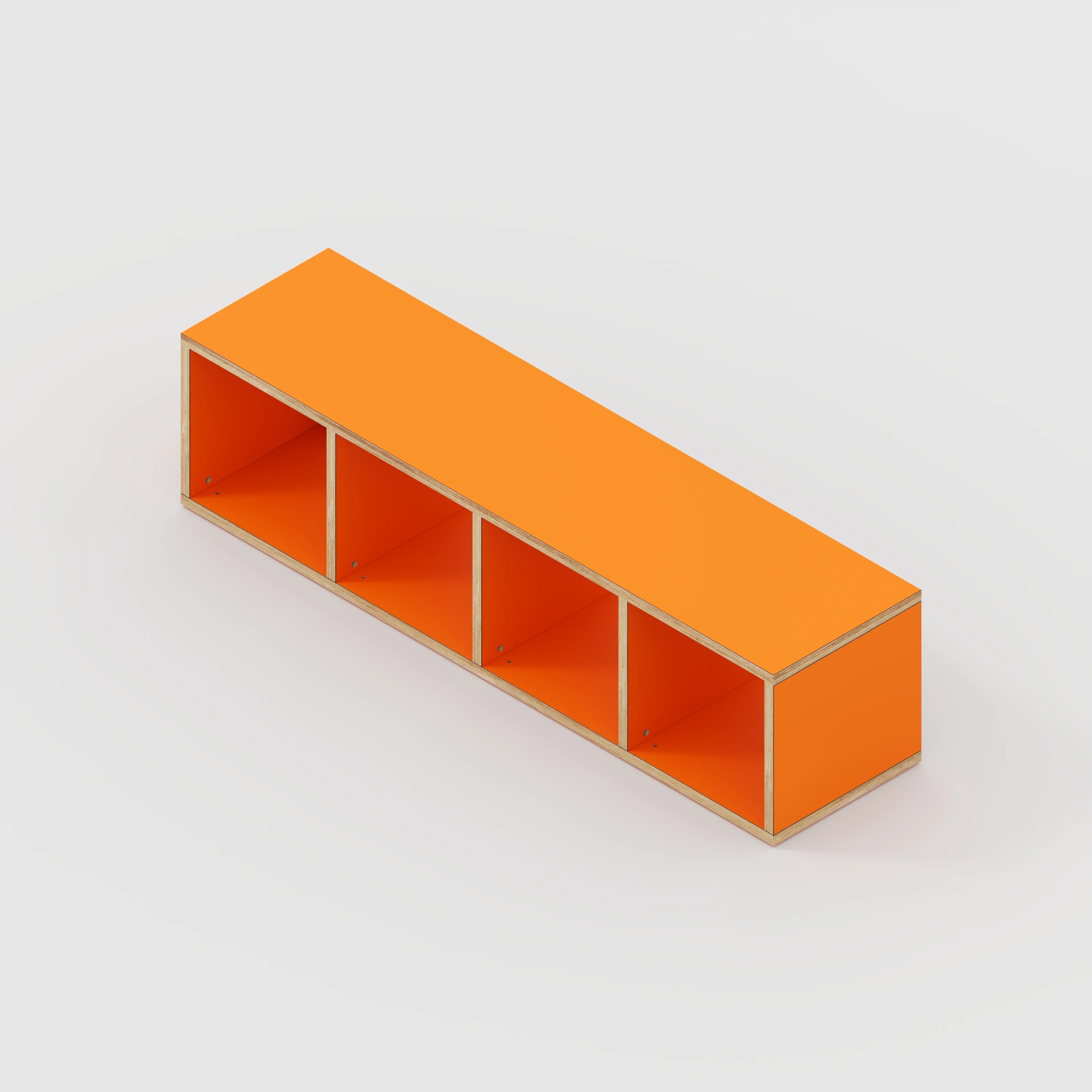 Plywood Open Shelves - Formica Levante Orange - 1600(w) x 400(d) x 400(h) - Image 3