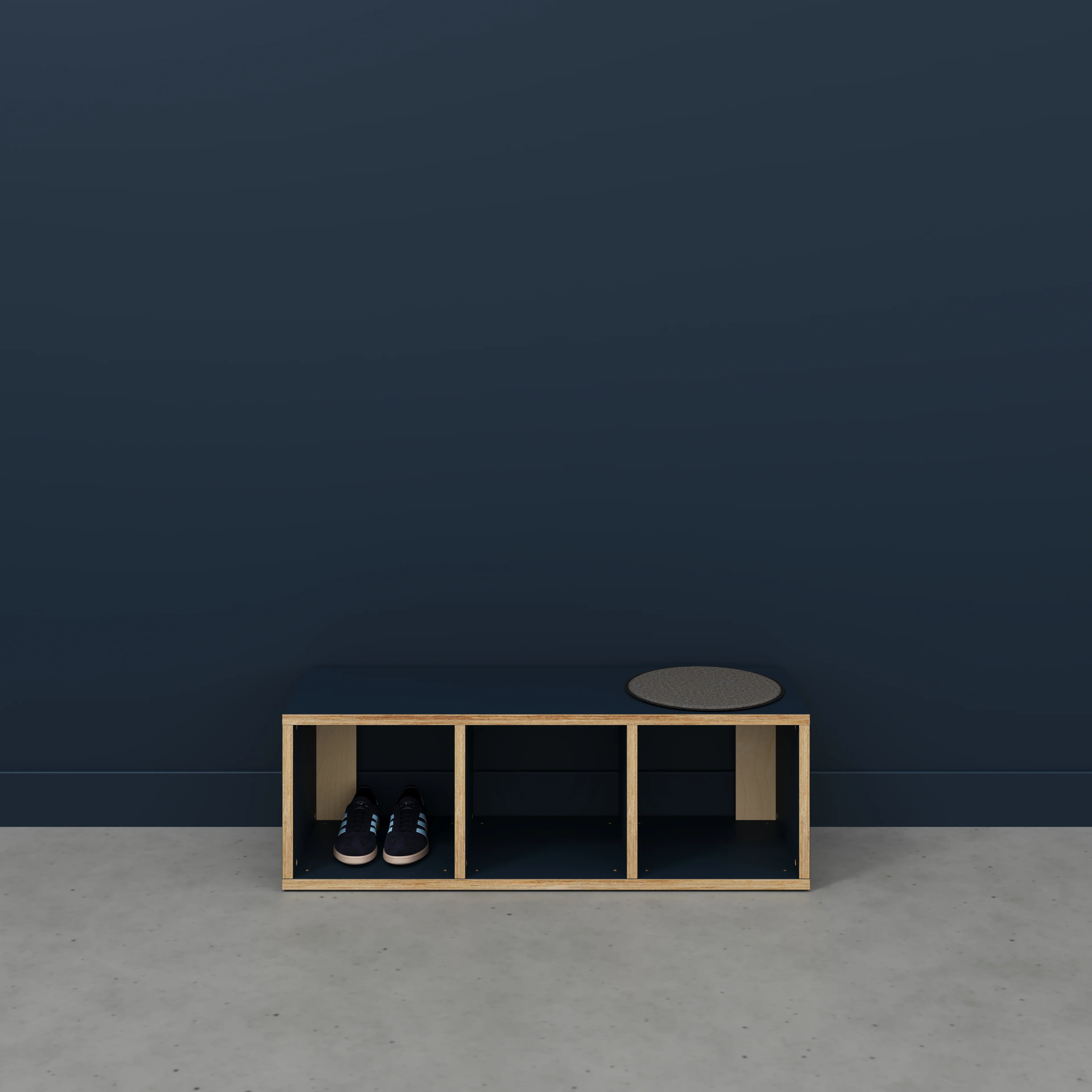 Plywood Open Shelves - Formica Night Sea Blue - 1200(w) x 400(d) x 400(h) - Image 2