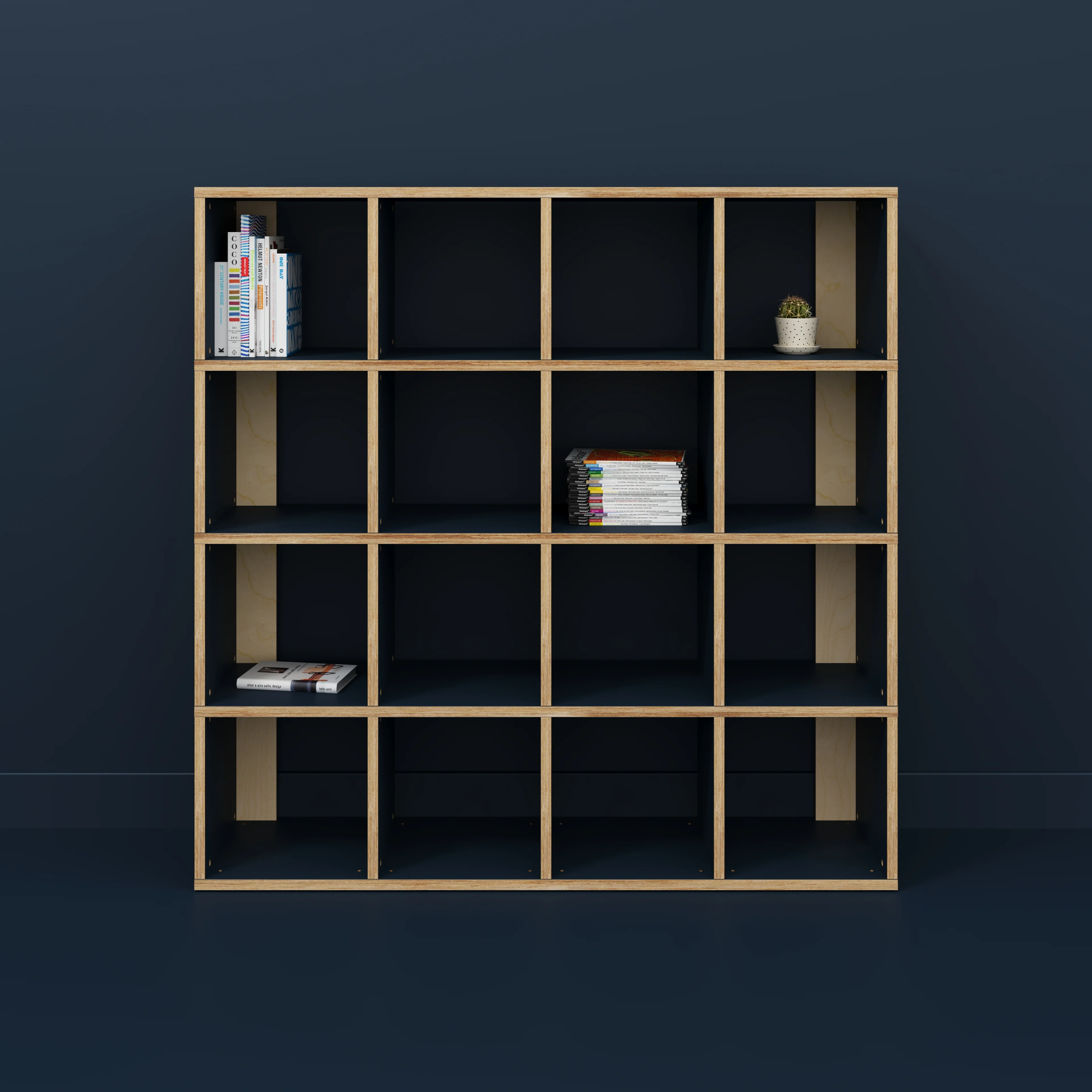 Plywood Open Shelves - Formica Night Sea Blue - 1600(w) x 400(d) x 1600(h) - Image 2