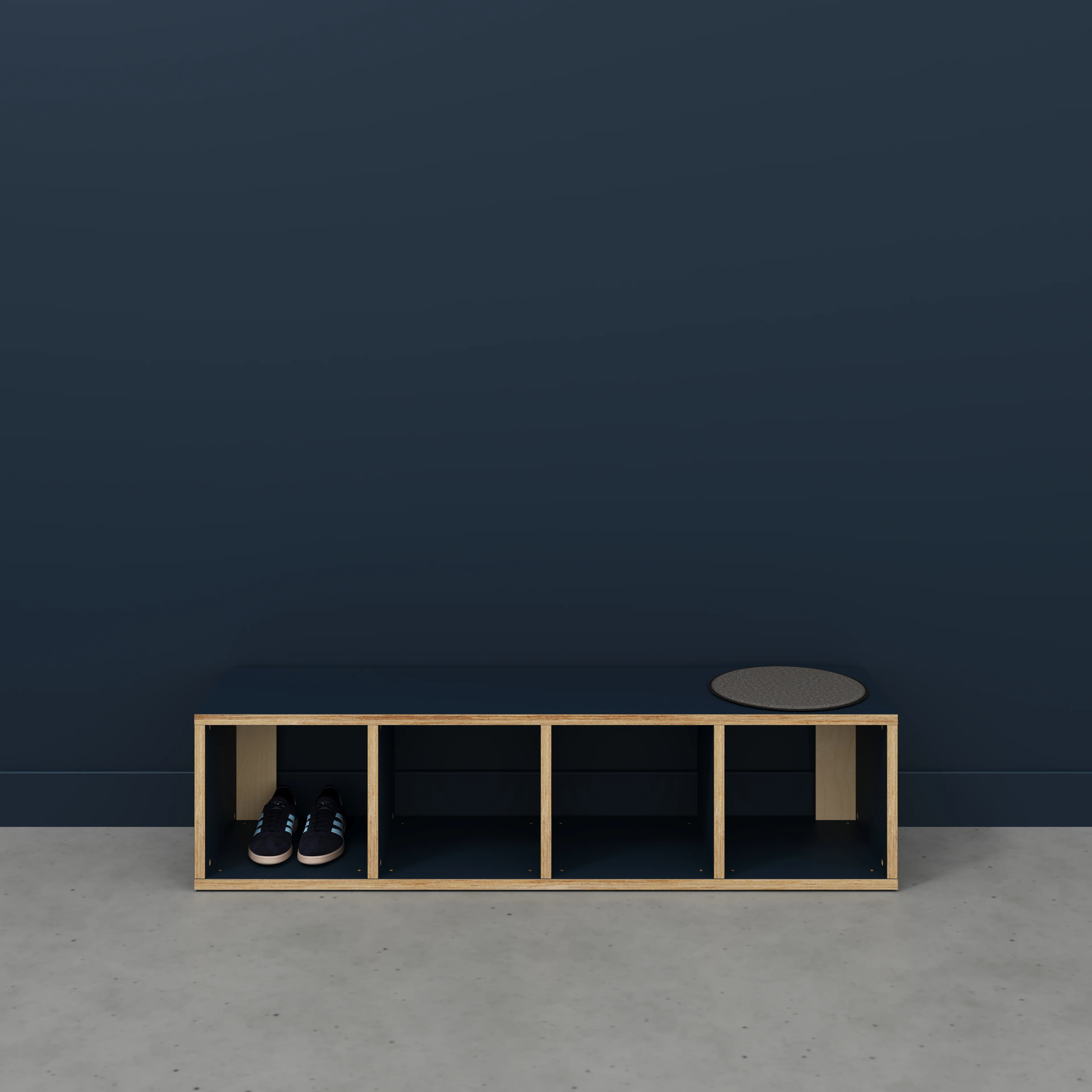 Plywood Open Shelves - Formica Night Sea Blue - 1600(w) x 400(d) x 400(h) - Image 2