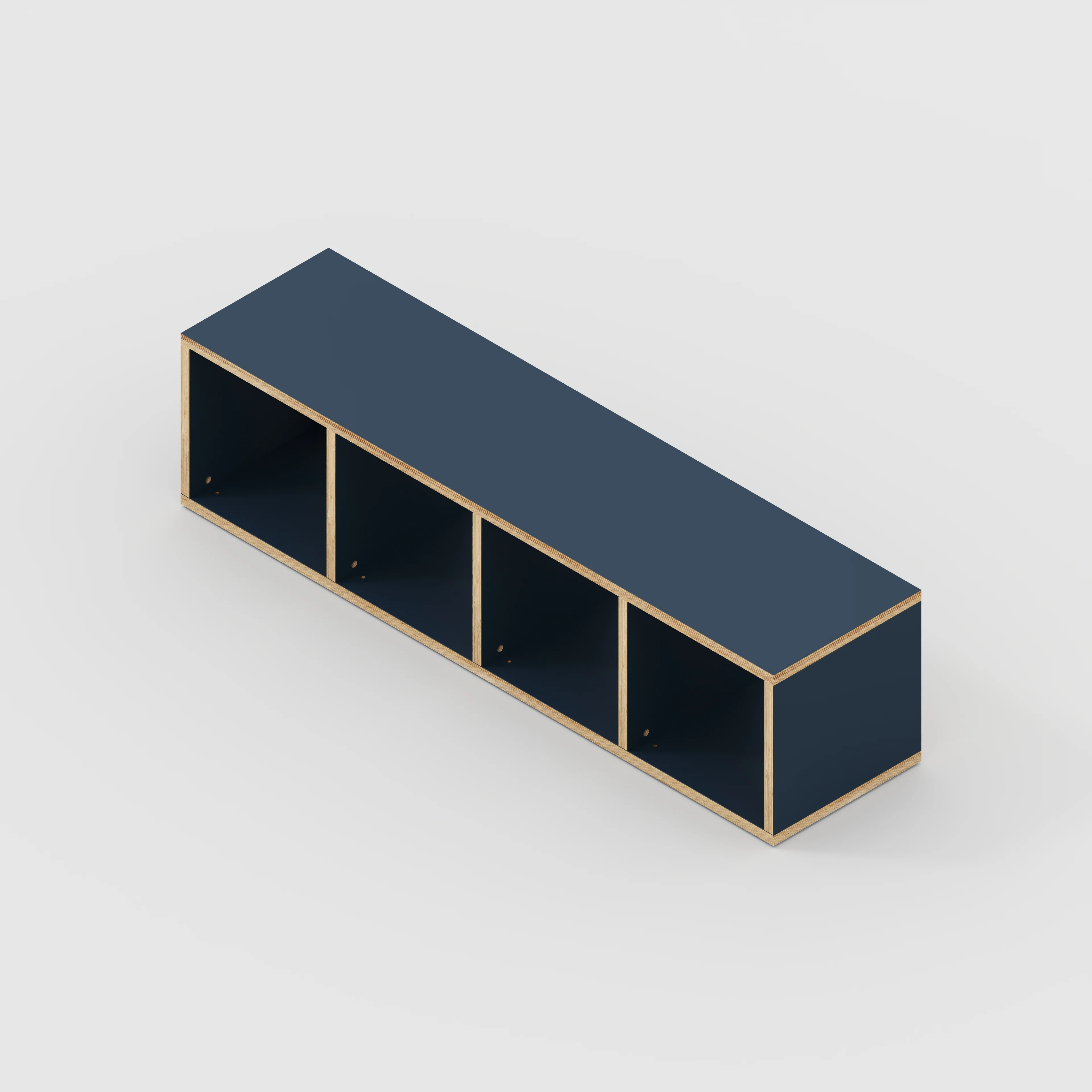 Plywood Open Shelves - Formica Night Sea Blue - 1600(w) x 400(d) x 400(h) - Image 3