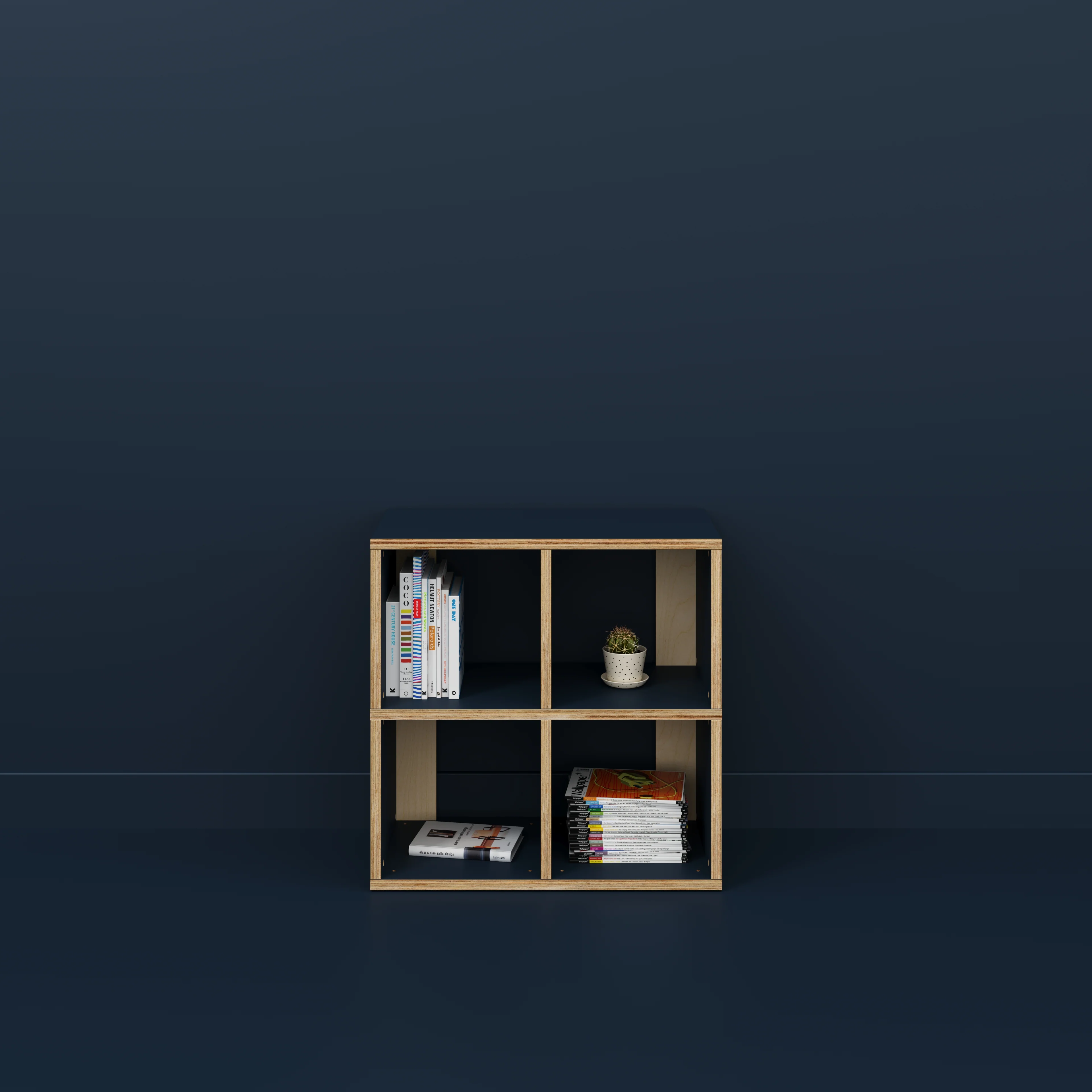 Plywood Open Shelves - Formica Night Sea Blue - 800(w) x 400(d) x 800(h) - Image 2