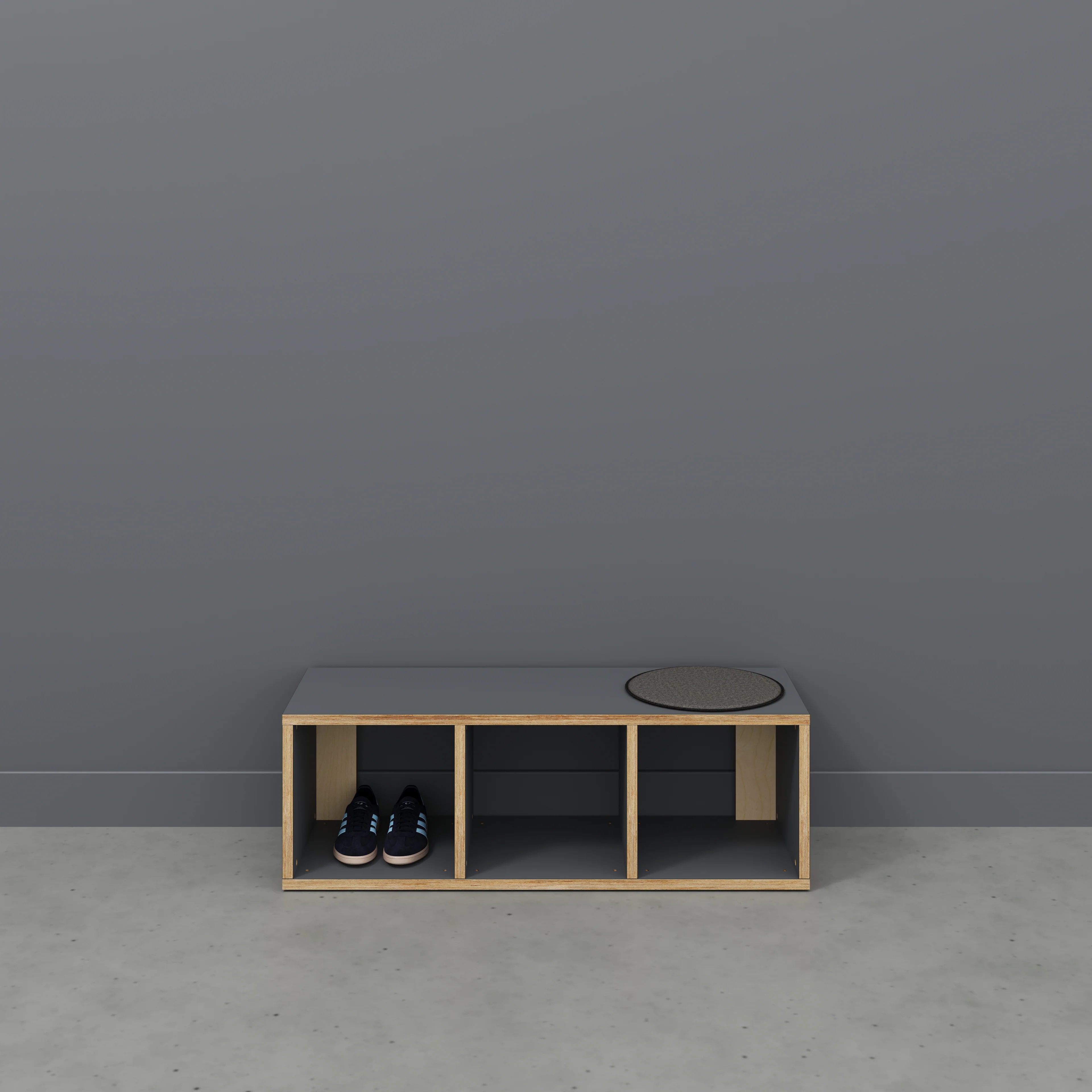Plywood Open Shelves - Formica Tornado Grey - 1200(w) x 400(d) x 400(h) - Image 2