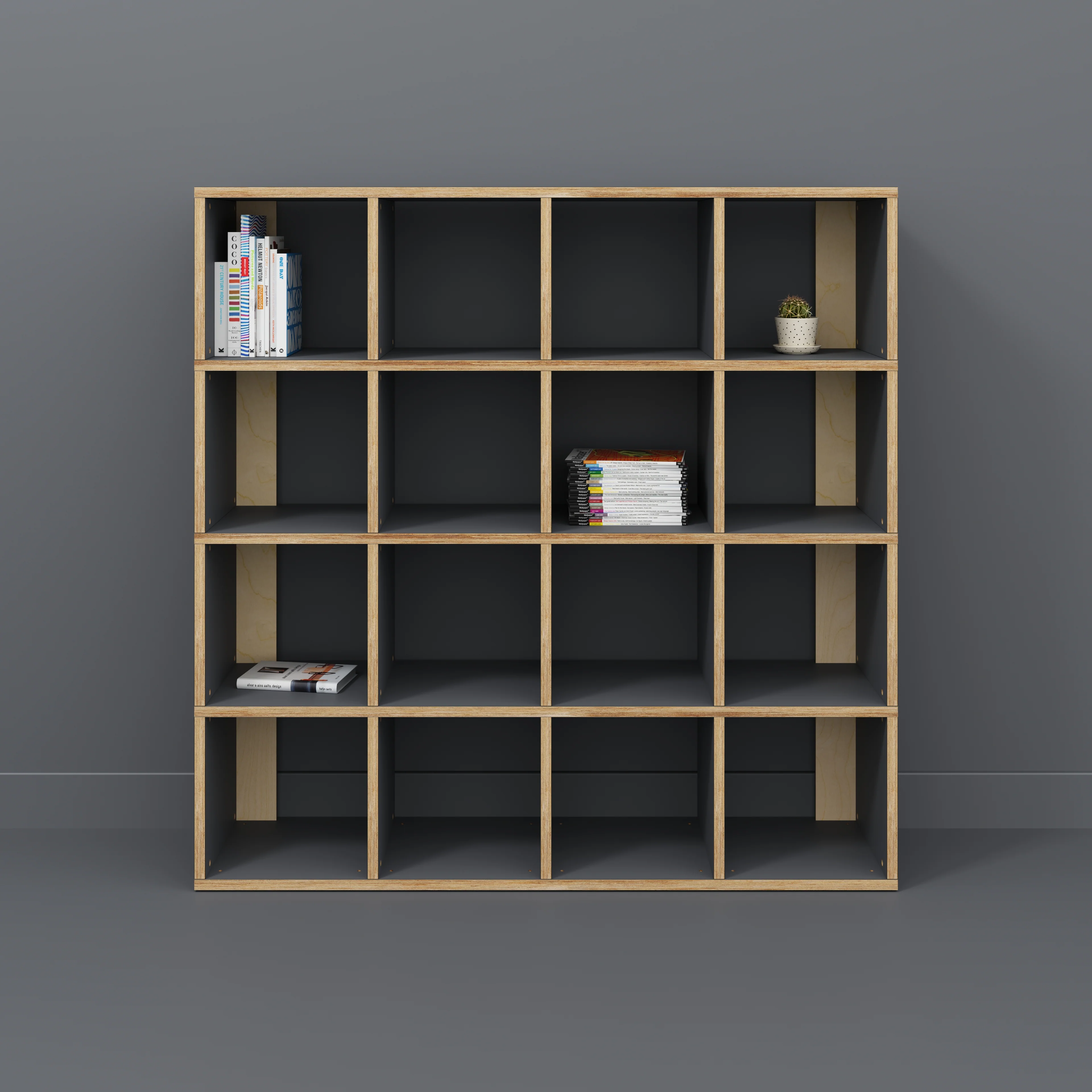 Plywood Open Shelves - Formica Tornado Grey - 1600(w) x 400(d) x 1600(h) - Image 2