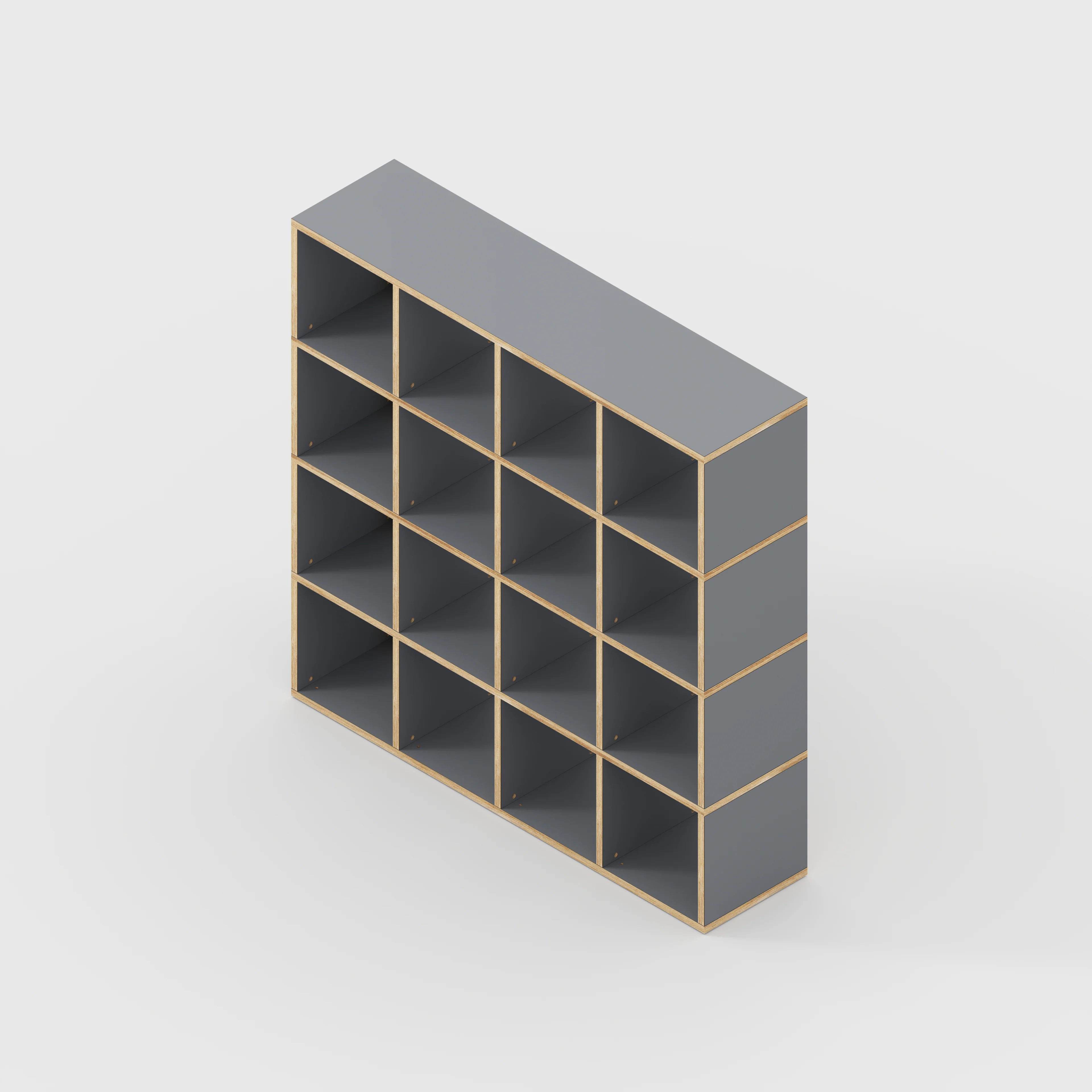 Plywood Open Shelves - Formica Tornado Grey - 1600(w) x 400(d) x 1600(h) - Image 3