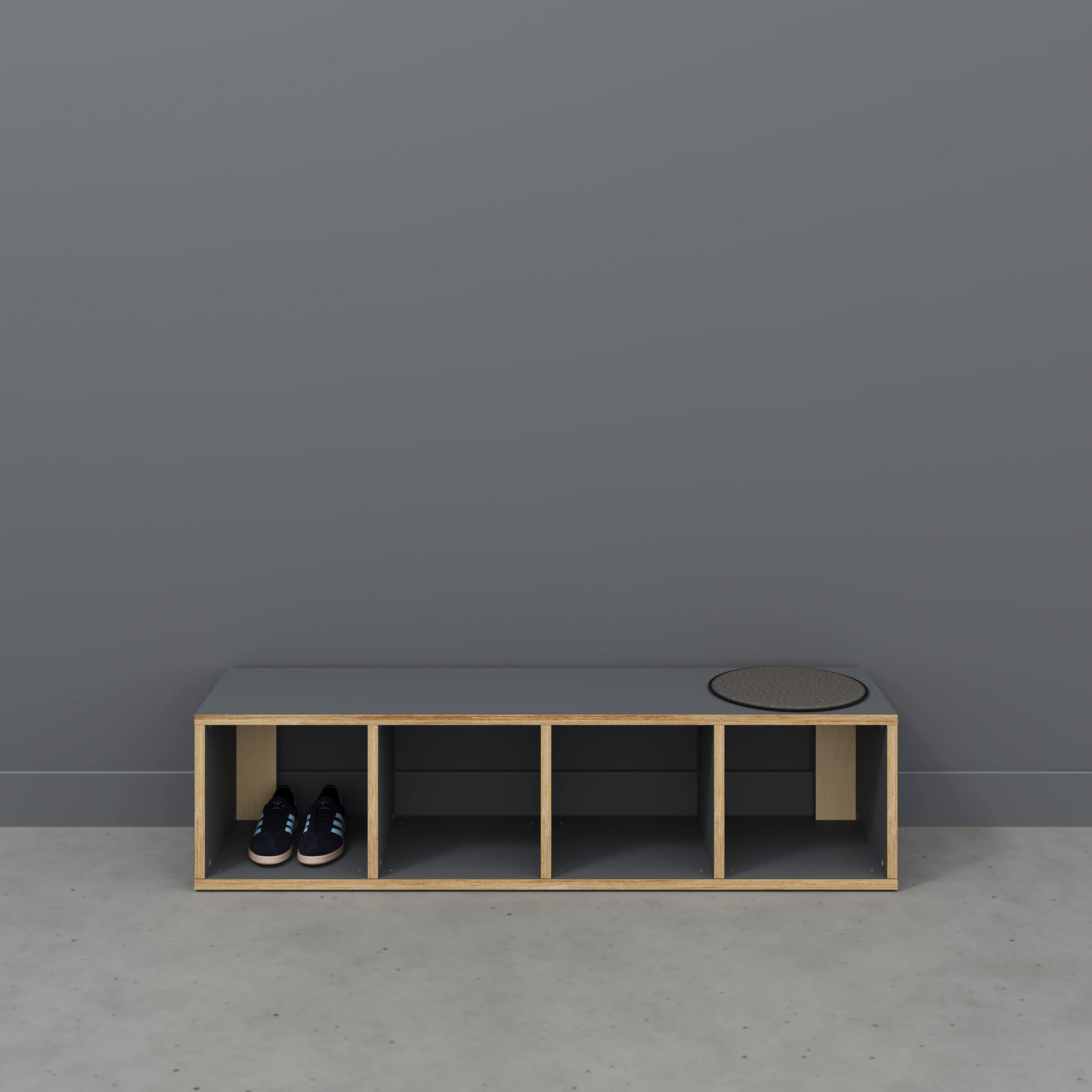 Plywood Open Shelves - Formica Tornado Grey - 1600(w) x 400(d) x 400(h) - Image 2
