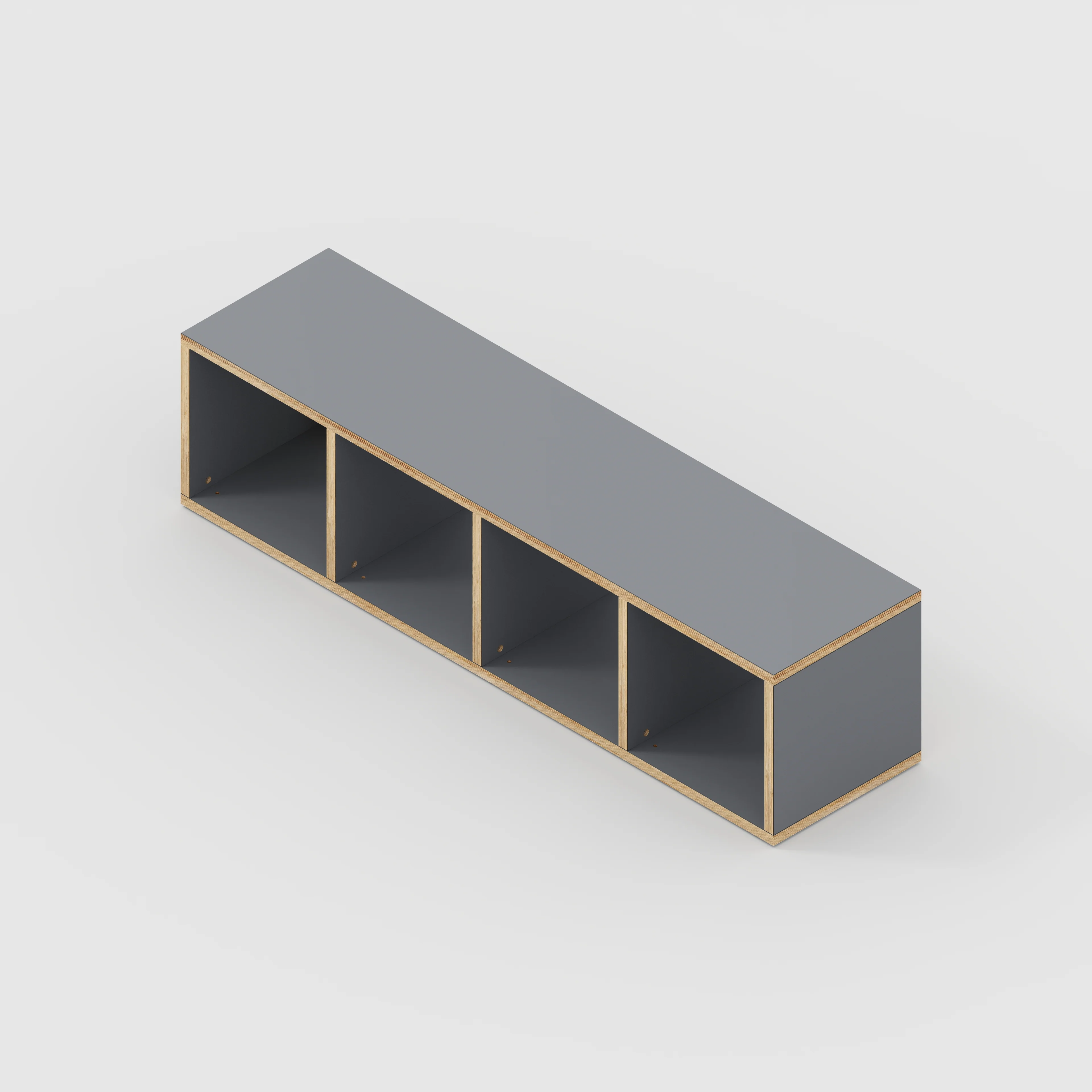 Plywood Open Shelves - Formica Tornado Grey - 1600(w) x 400(d) x 400(h) - Image 3