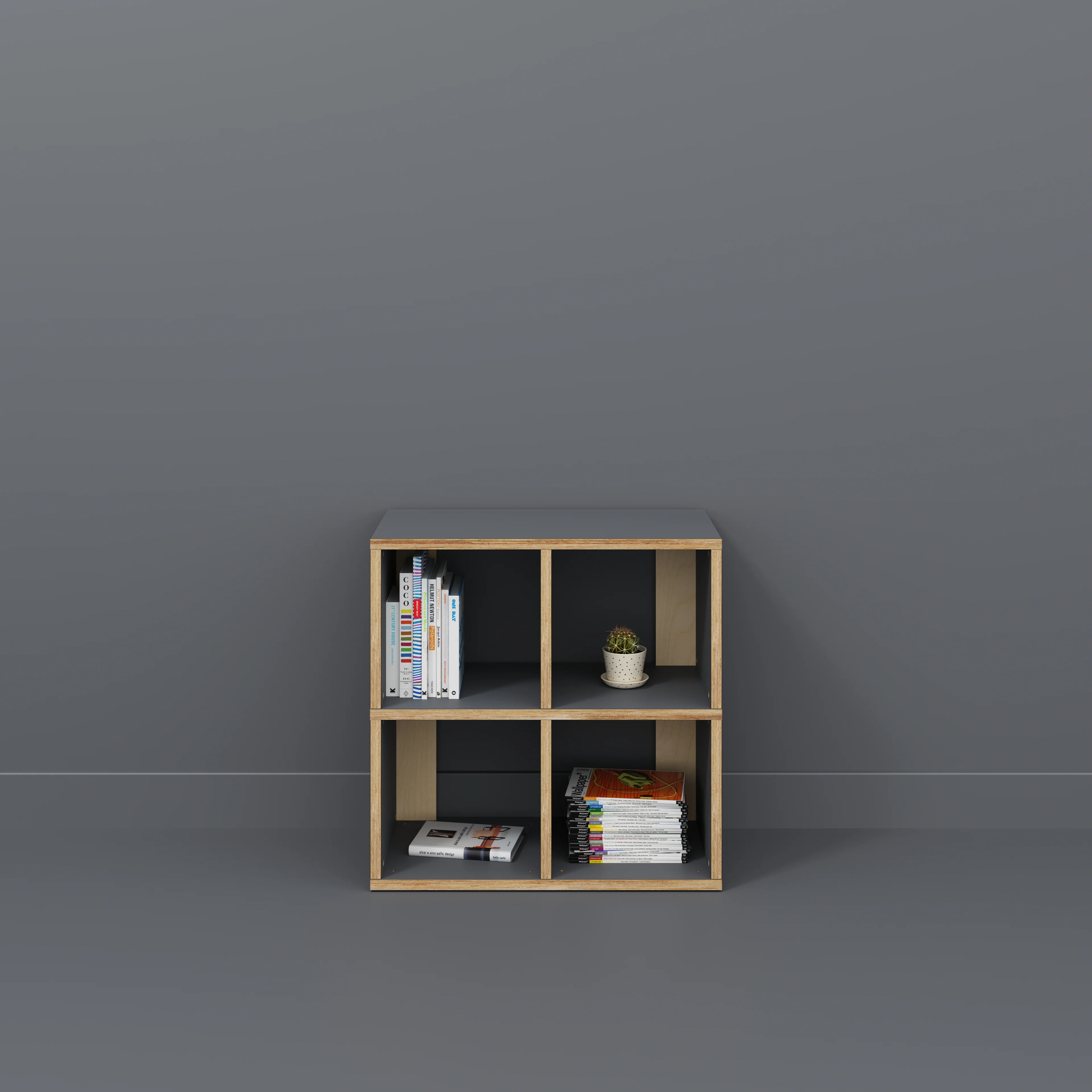 Plywood Open Shelves - Formica Tornado Grey - 800(w) x 400(d) x 800(h) - Image 2
