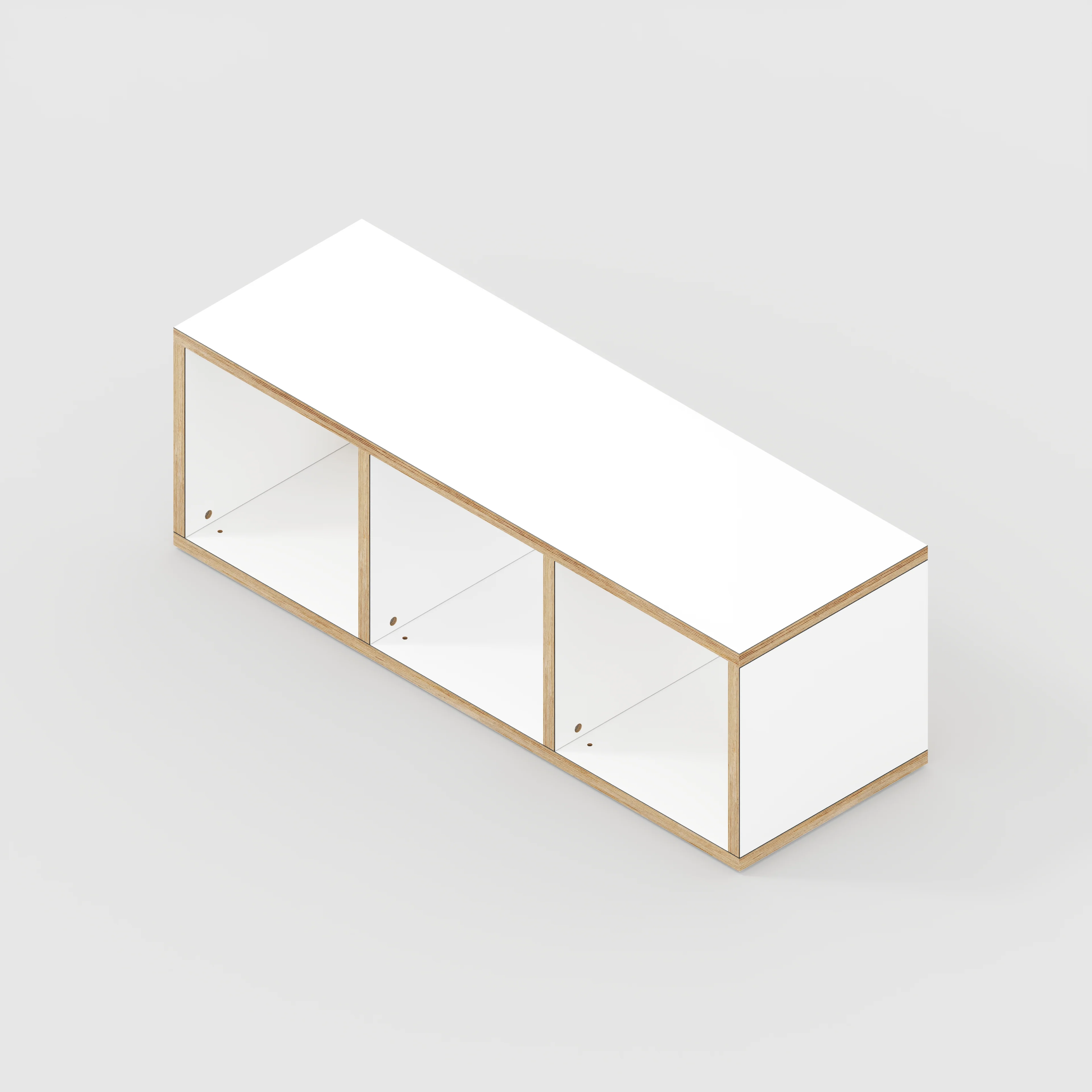 Plywood Open Shelves - Formica White - 1200(w) x 400(d) x 400(h) - Image 3