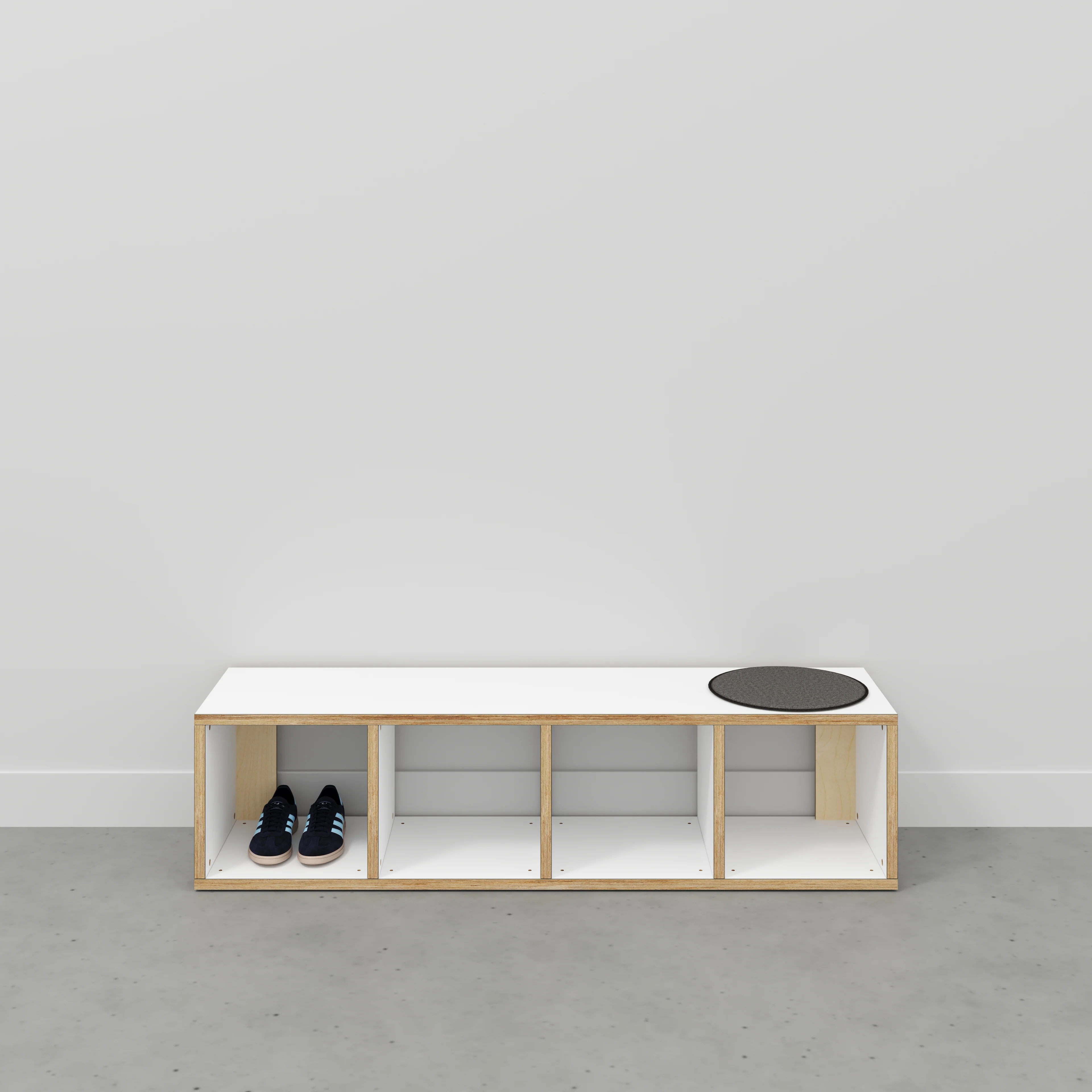 Plywood Open Shelves - Formica White - 1600(w) x 400(d) x 400(h) - Image 2