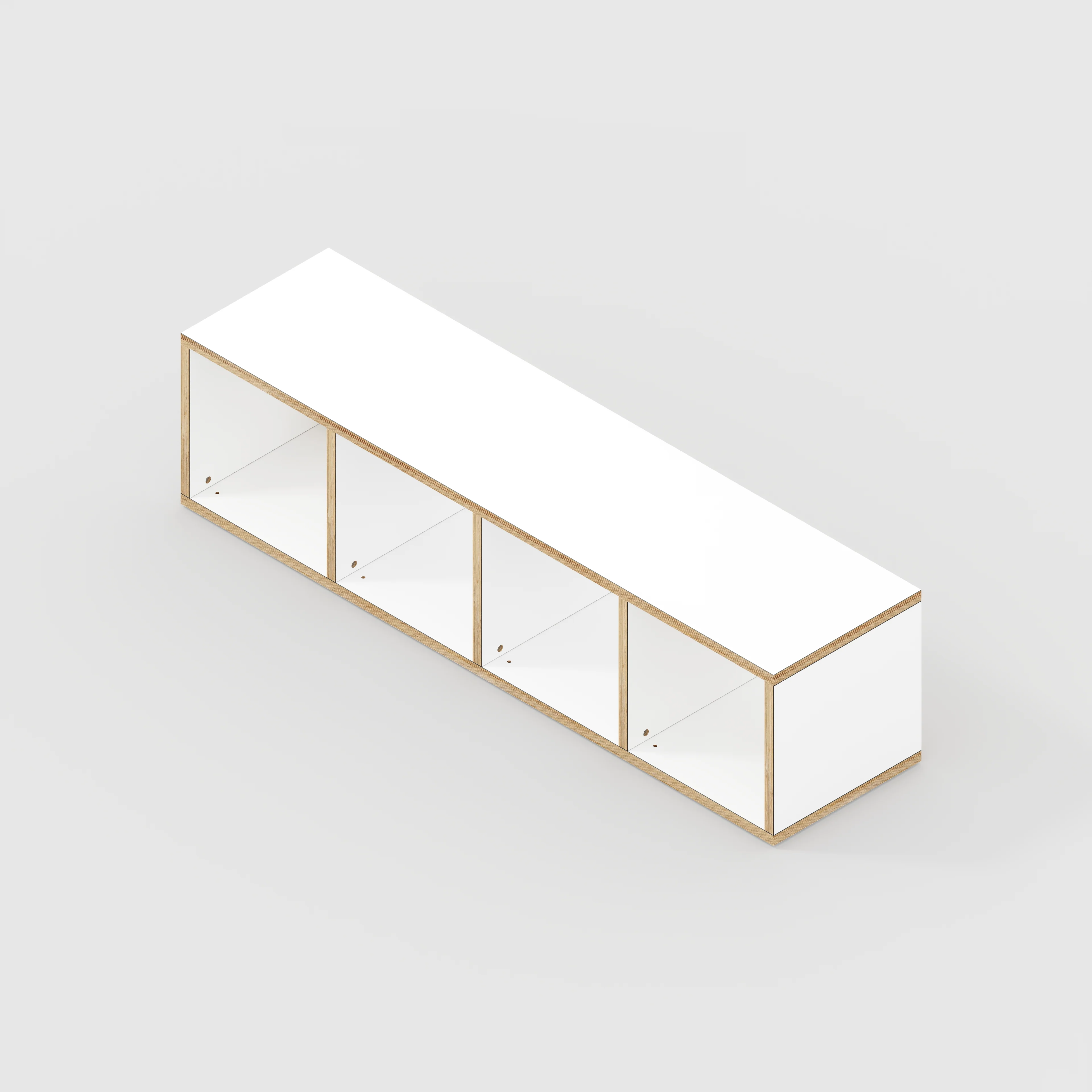Plywood Open Shelves - Formica White - 1600(w) x 400(d) x 400(h) - Image 3
