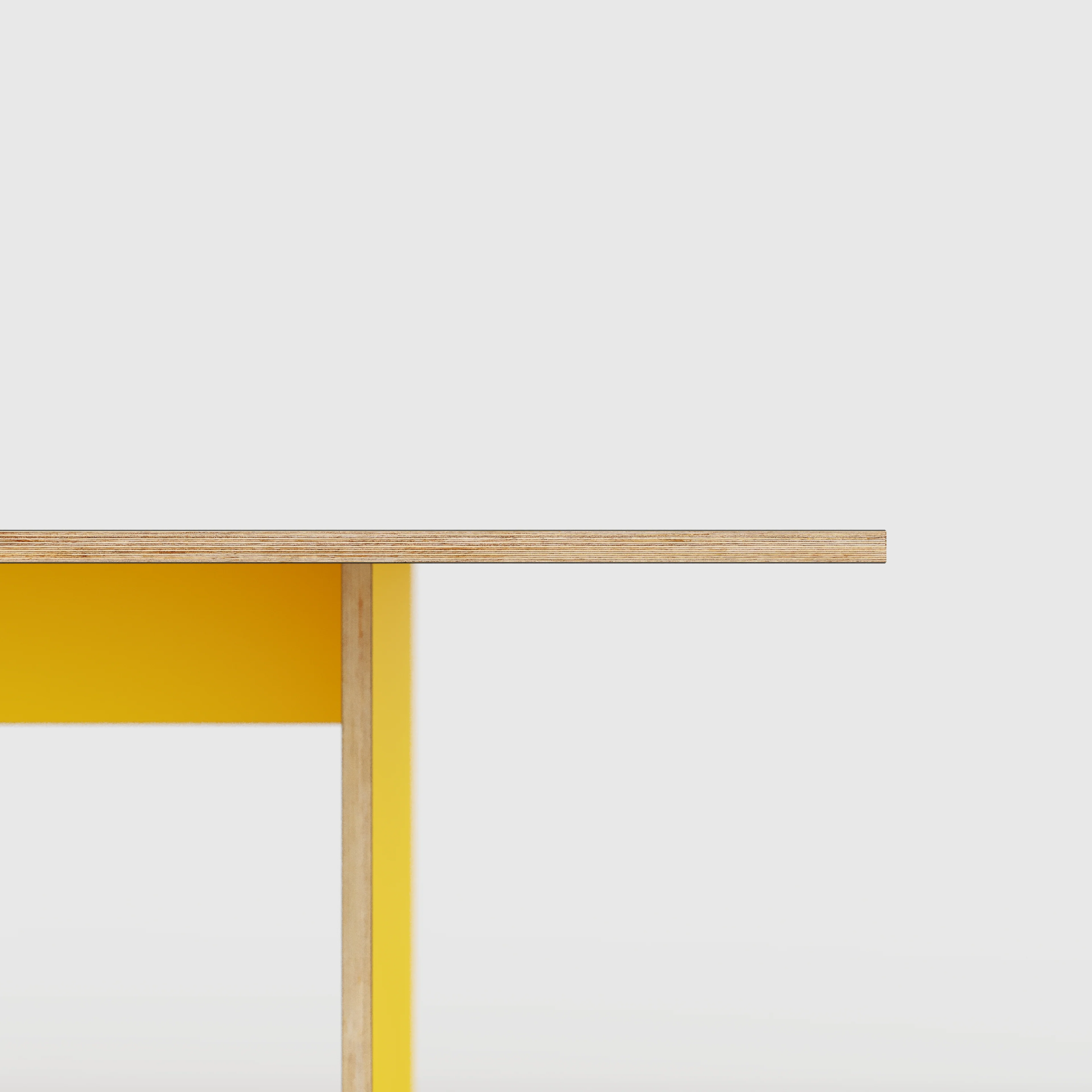 Plywood Platform Table - Formica Chrome Yellow - 2400(w) x 1200(d) x 750(h) - Image 4