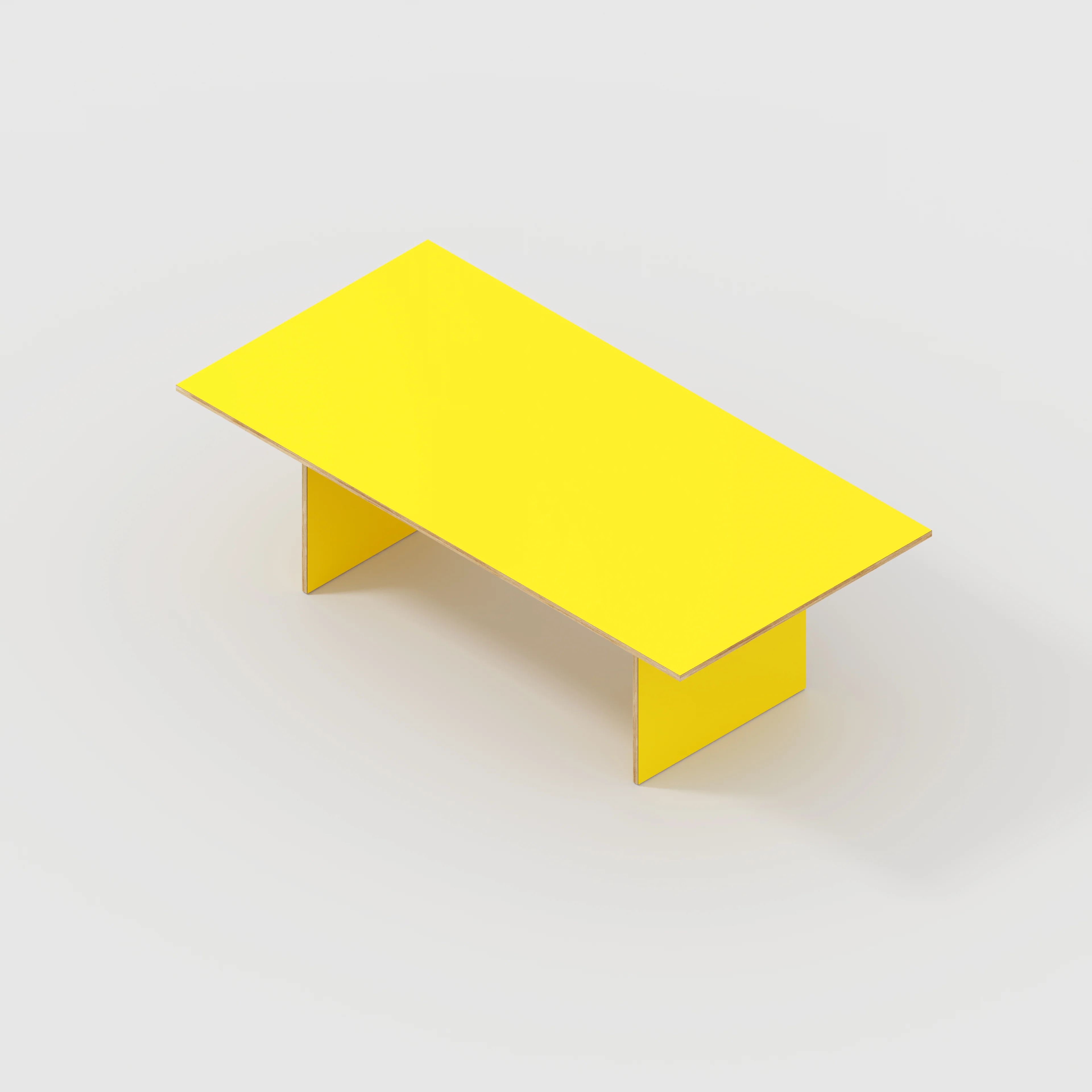 Plywood Platform Table - Formica Chrome Yellow - 2400(w) x 1200(d) x 750(h) - Image 5