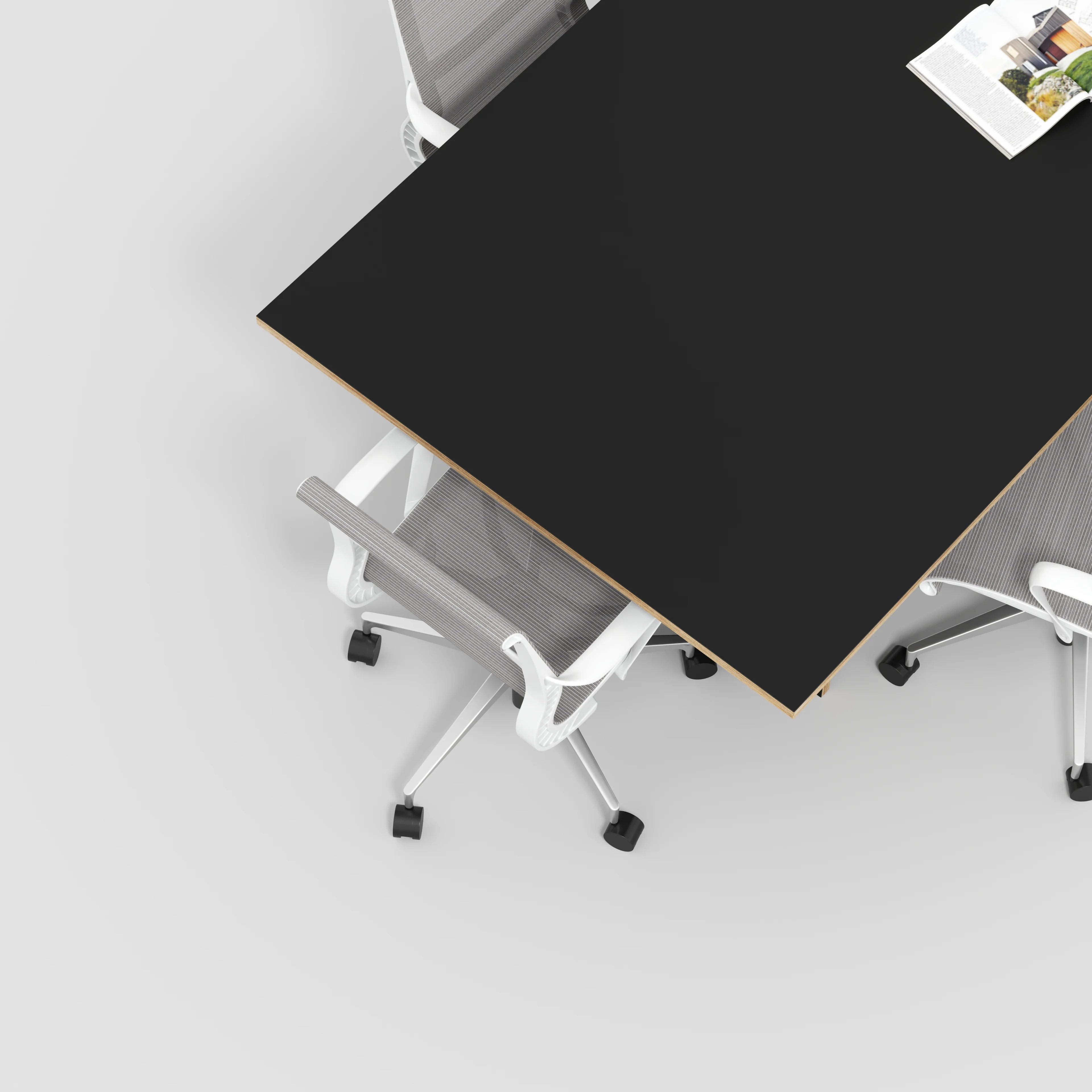 Plywood Platform Table - Formica Diamond Black - 2400(w) x 1200(d) x 750(h) - Image 3