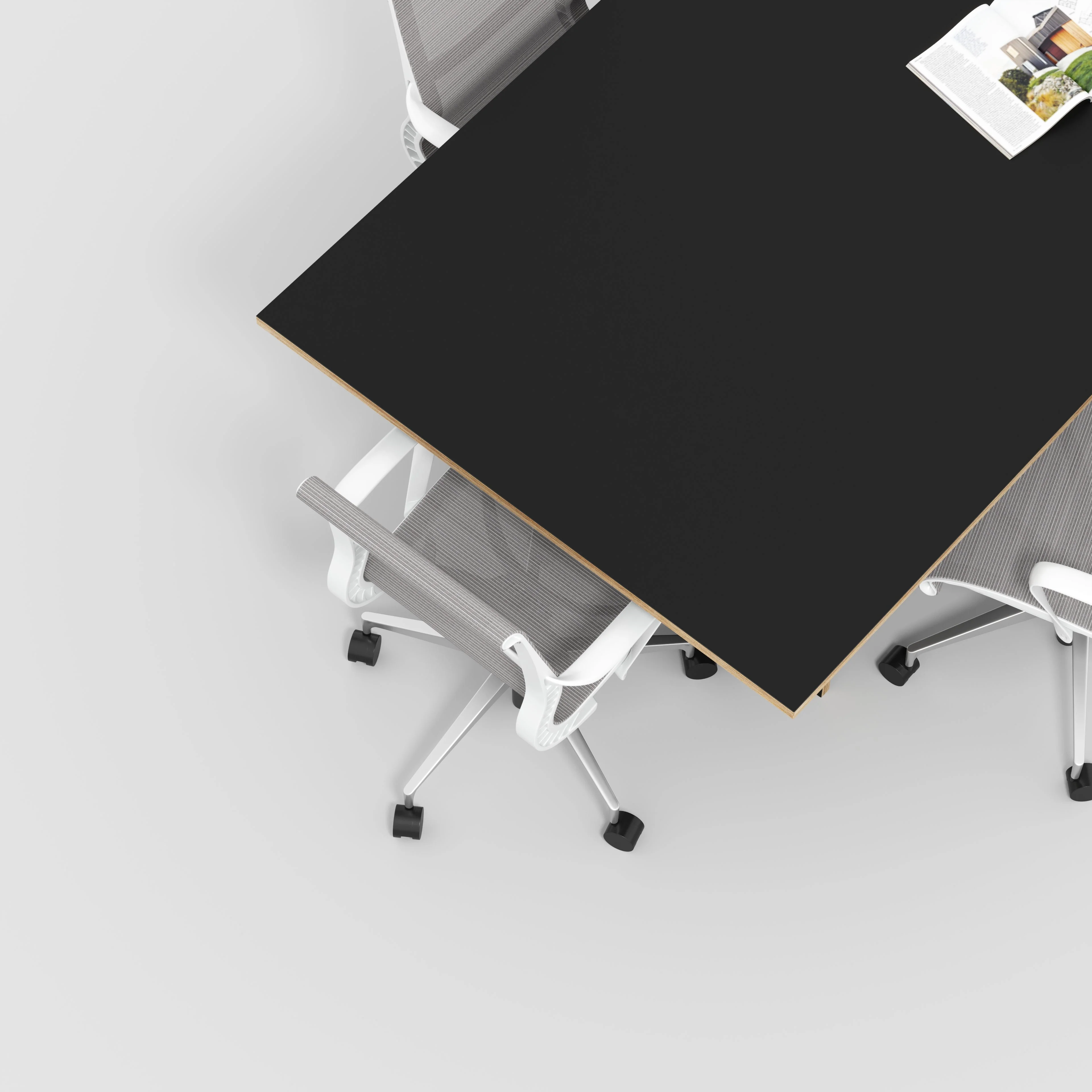 Plywood Platform Table - Formica Diamond Black - 4000(w) x 1000(d) x 750(h) - Image 3