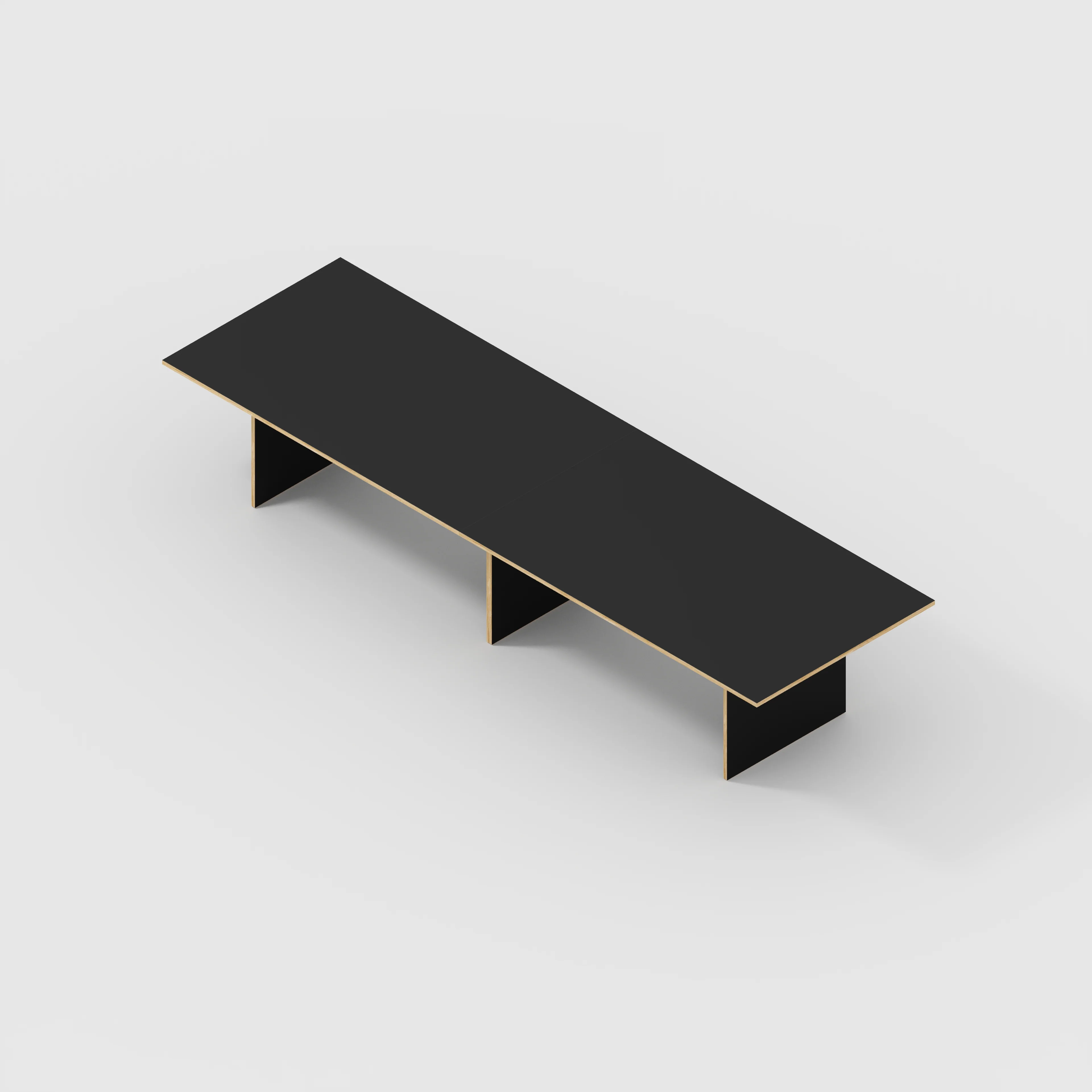 Plywood Platform Table - Formica Diamond Black - 4000(w) x 1000(d) x 750(h) - Image 5