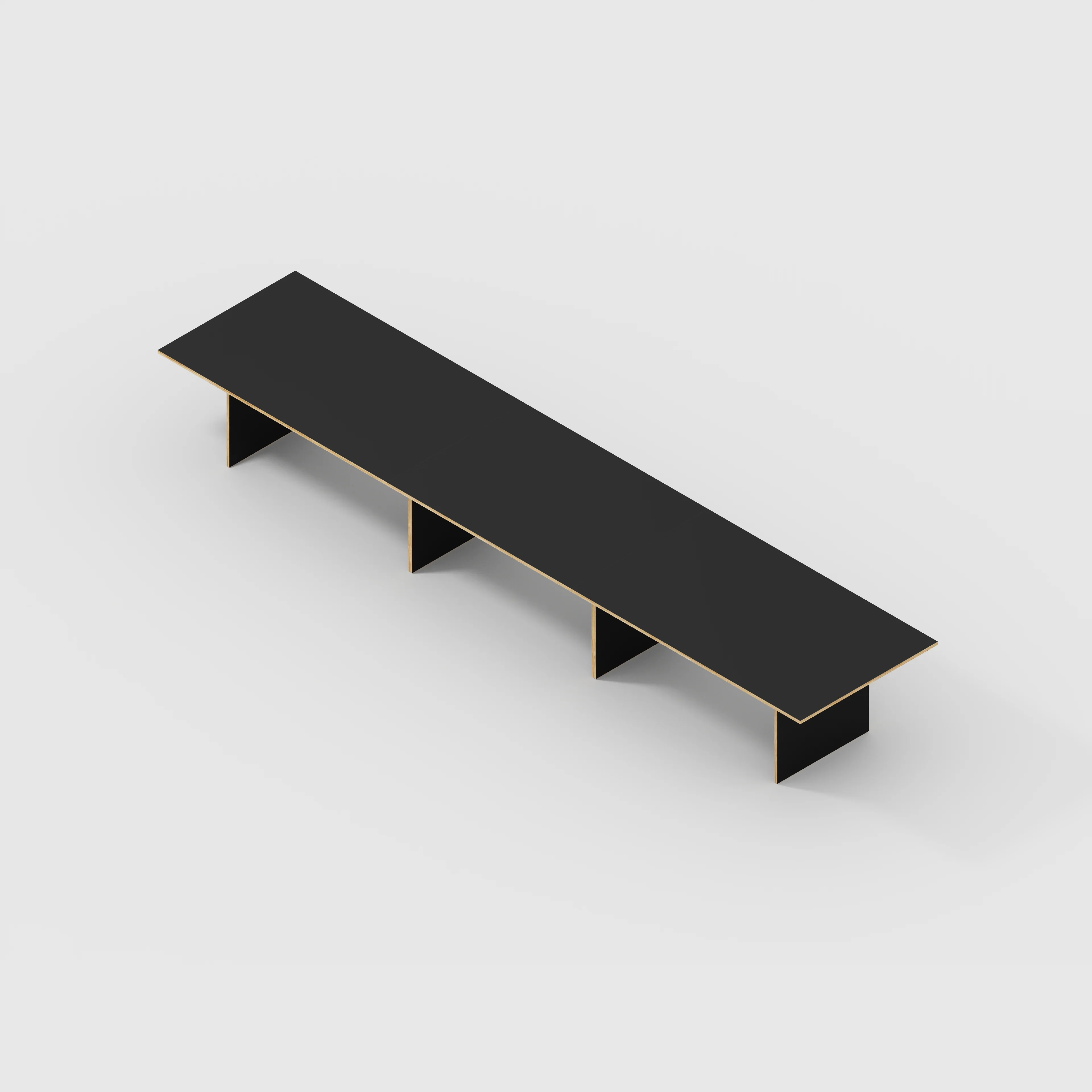 Plywood Platform Table - Formica Diamond Black - 5600(w) x 1000(d) x 750(h) - Image 5