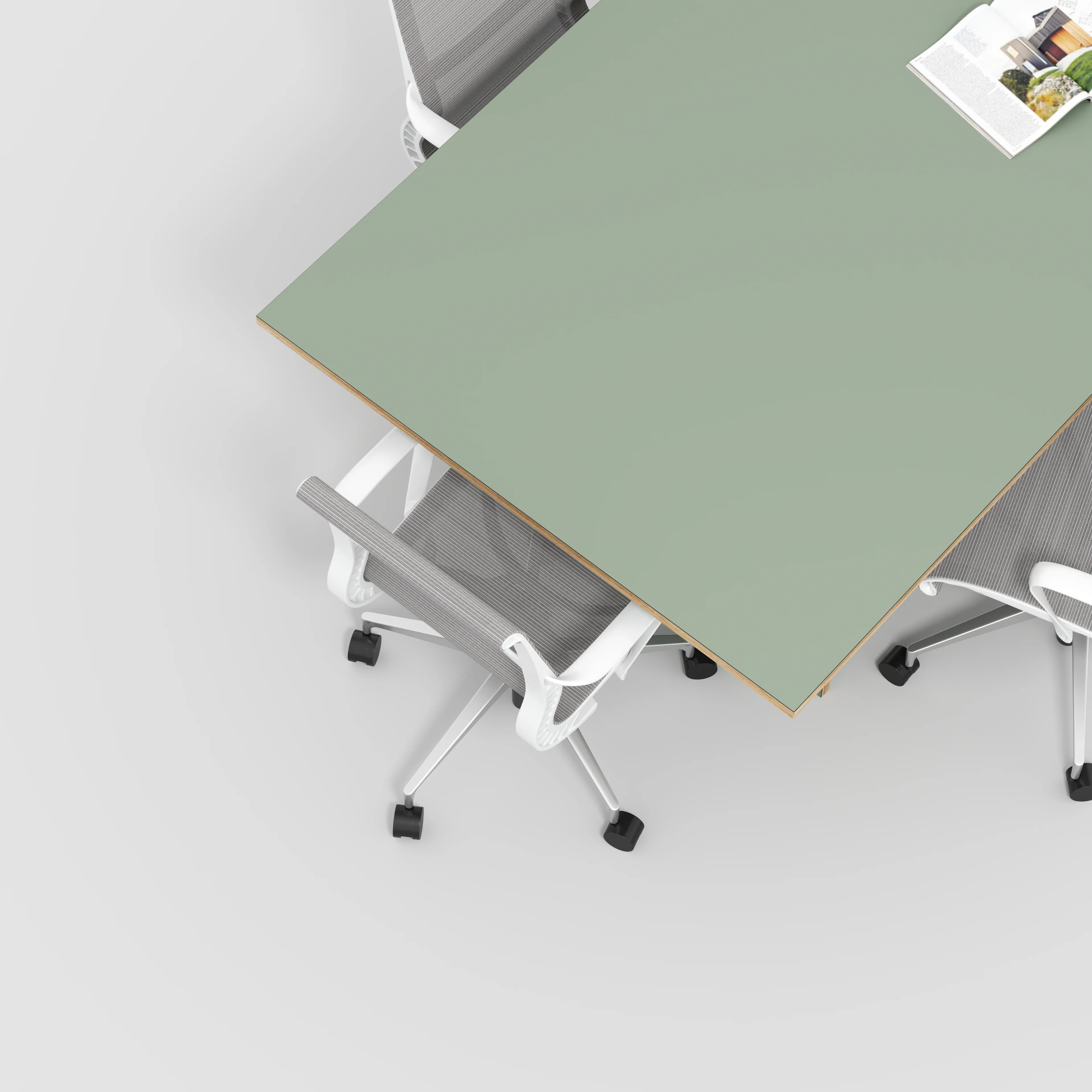 Plywood Platform Table - Formica Green Slate - 2400(w) x 1200(d) x 750(h) - Image 3