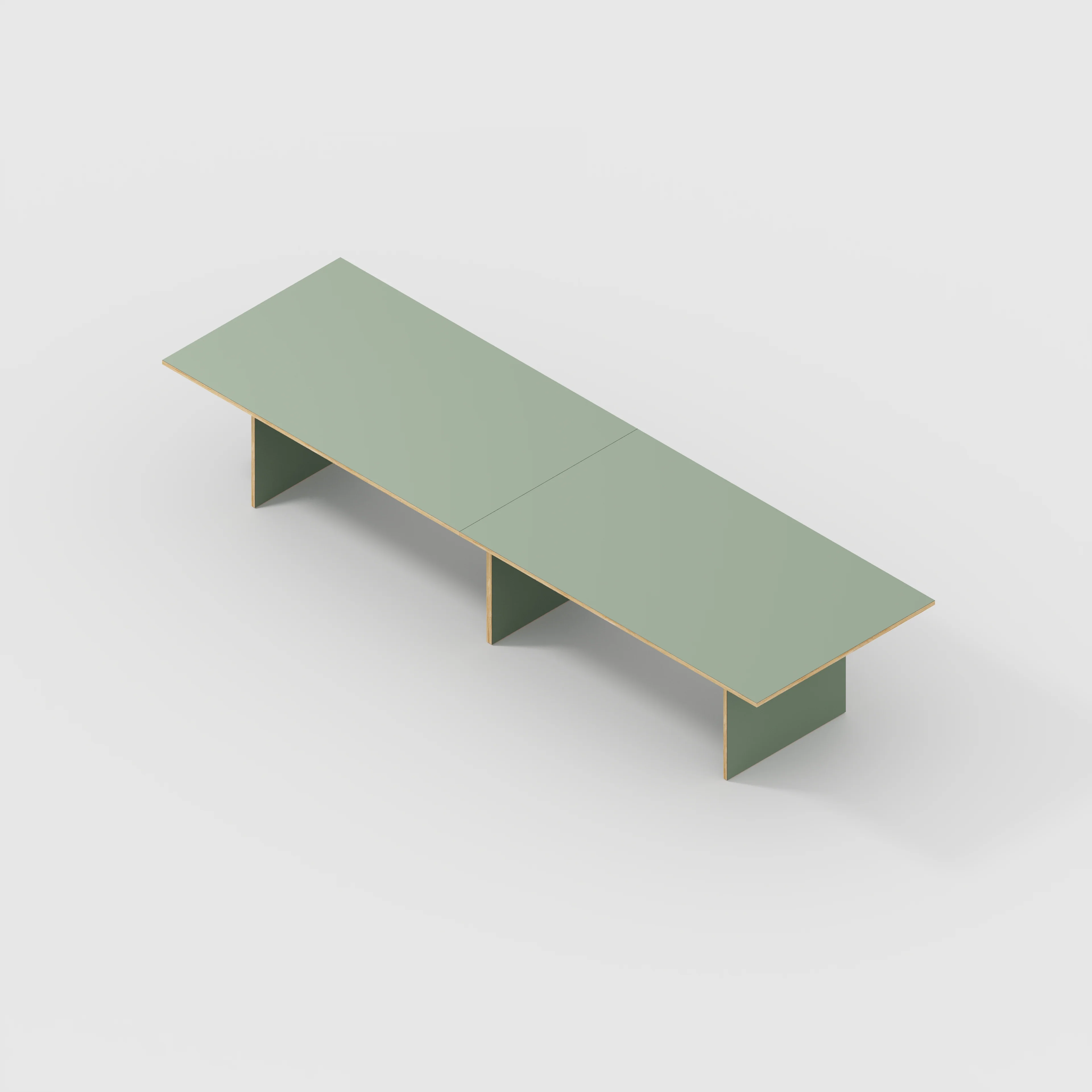 Plywood Platform Table - Formica Green Slate - 4000(w) x 1000(d) x 750(h) - Image 5