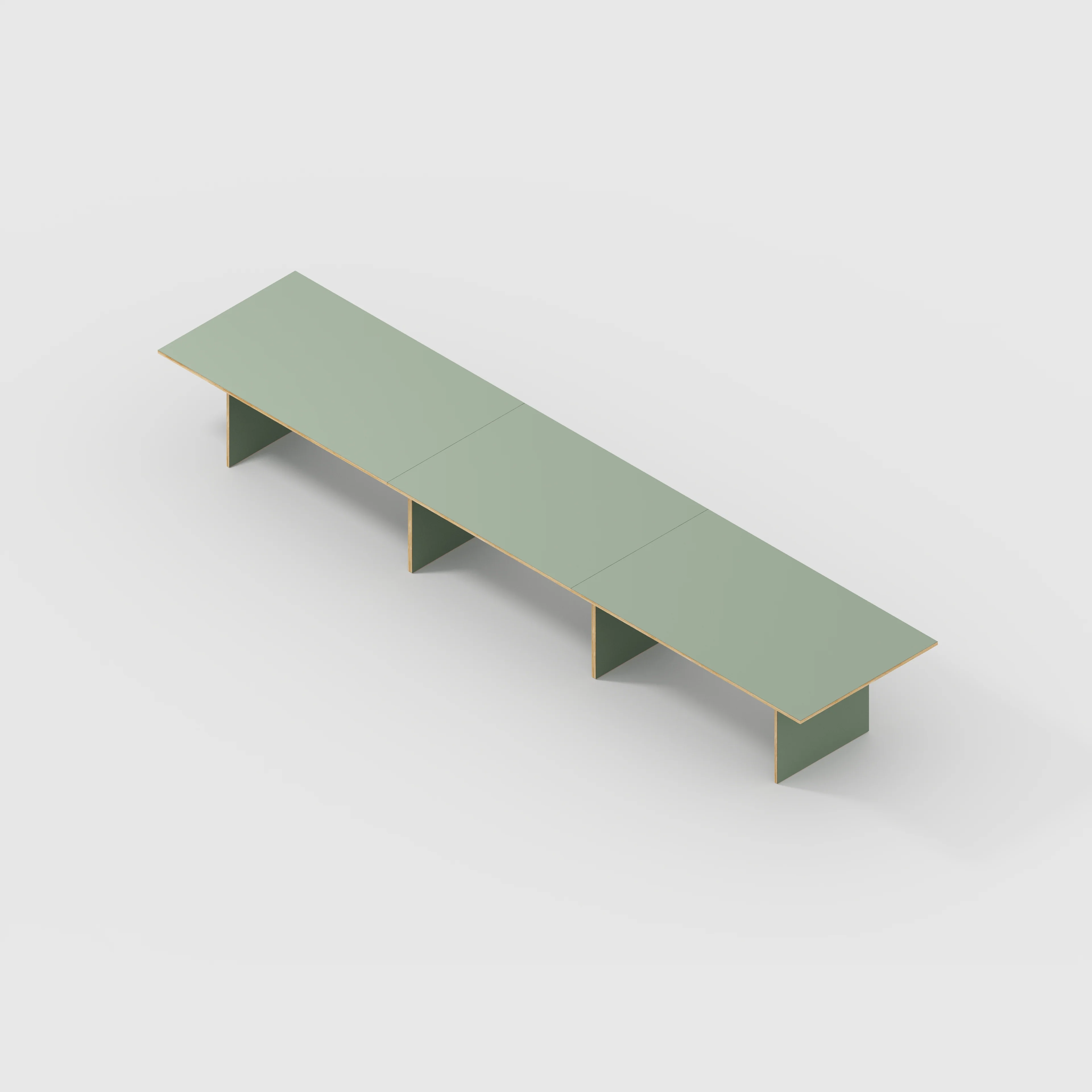 Plywood Platform Table - Formica Green Slate - 5600(w) x 1000(d) x 750(h) - Image 5