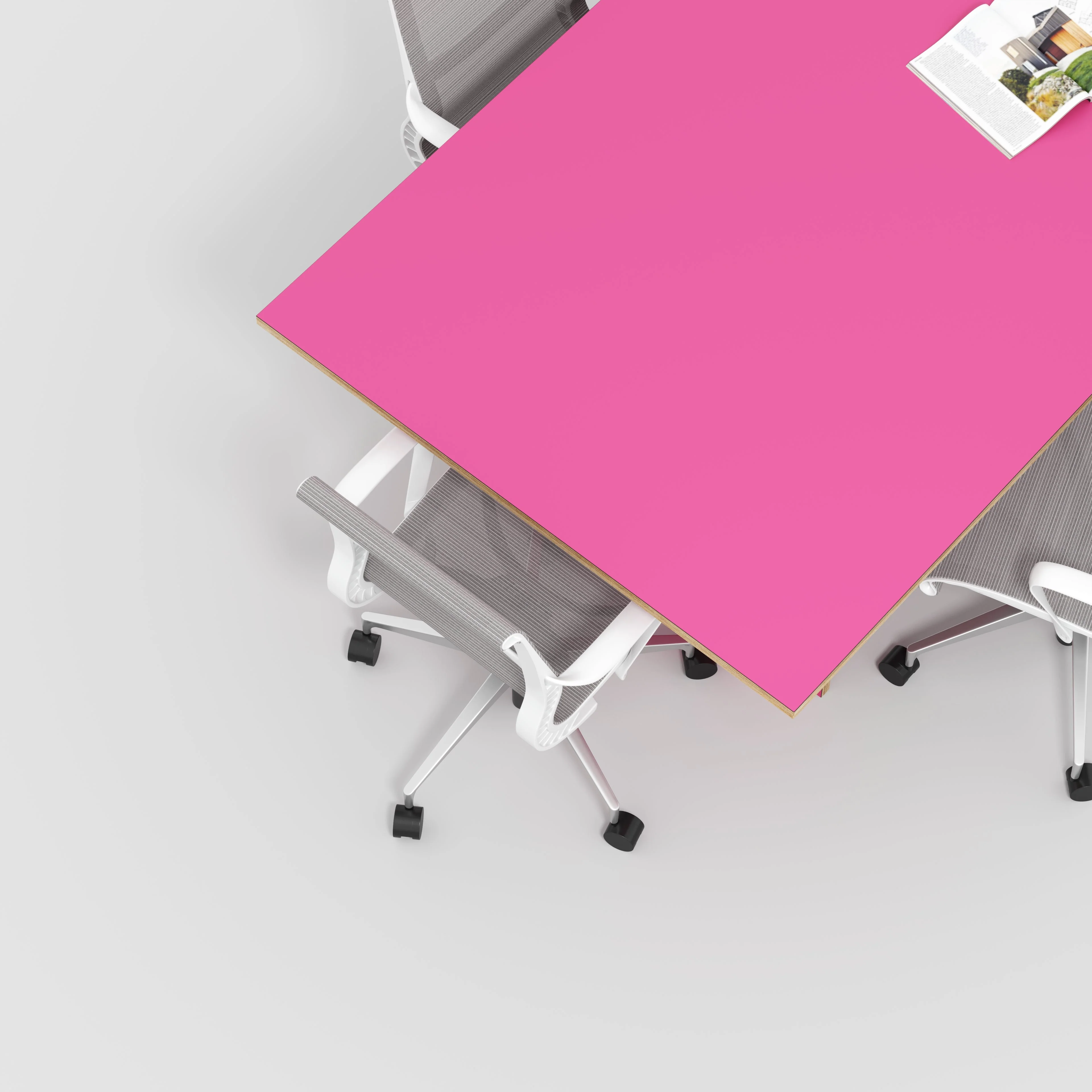 Plywood Platform Table - Formica Juicy Pink - 4000(w) x 1000(d) x 750(h) - Image 3