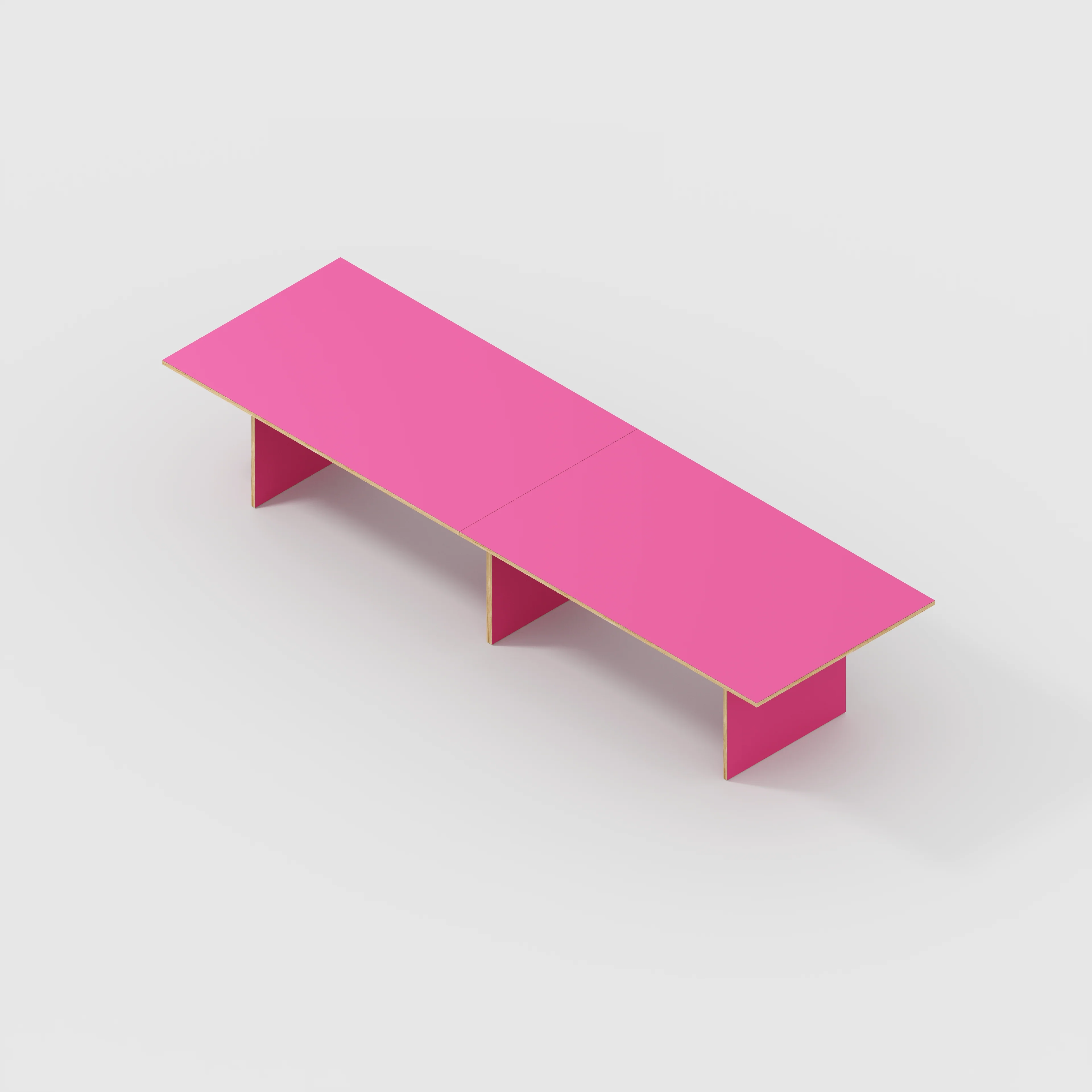 Plywood Platform Table - Formica Juicy Pink - 4000(w) x 1000(d) x 750(h) - Image 5