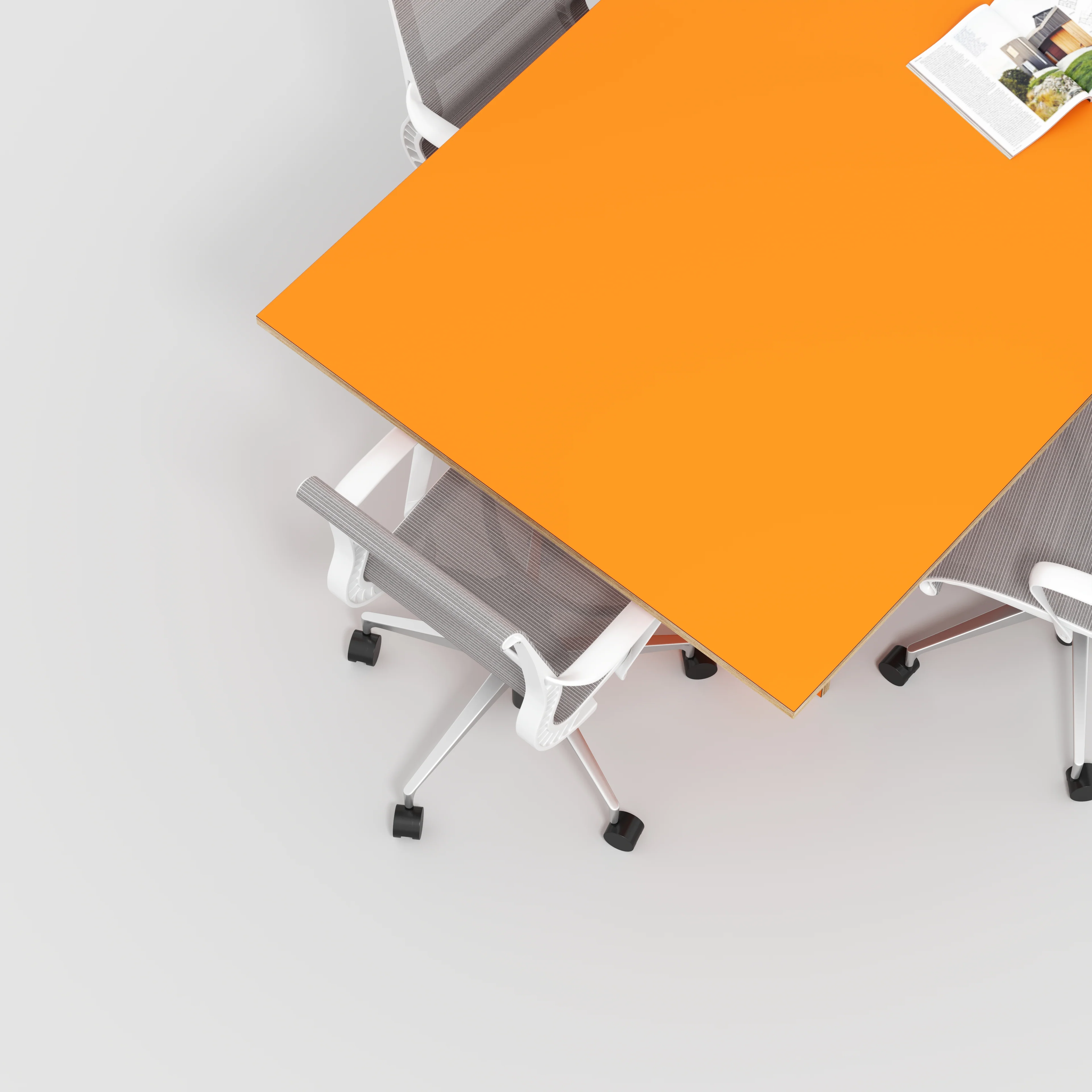 Plywood Platform Table - Formica Levante Orange - 2400(w) x 1200(d) x 750(h) - Image 3