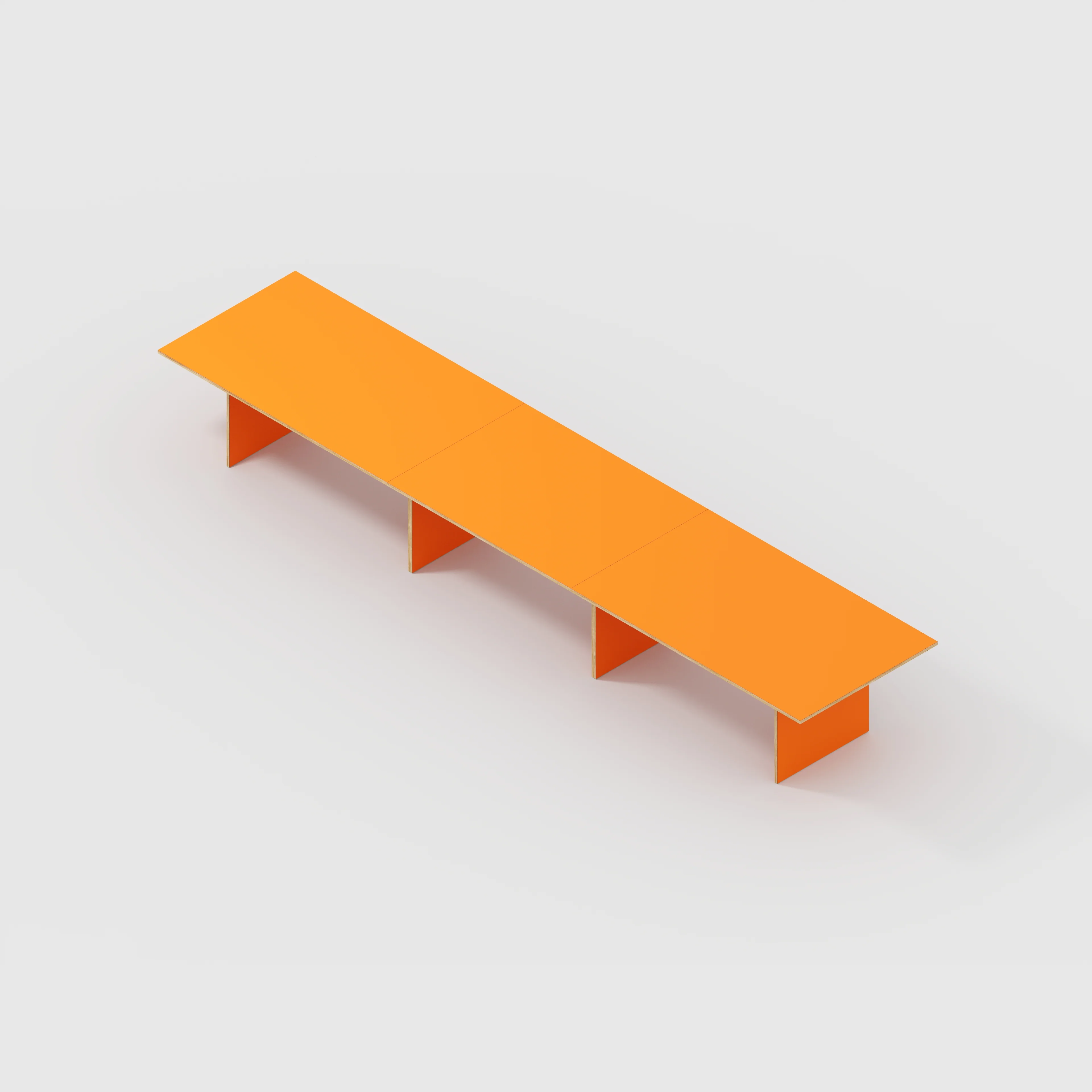 Plywood Platform Table - Formica Levante Orange - 5600(w) x 1000(d) x 750(h) - Image 5