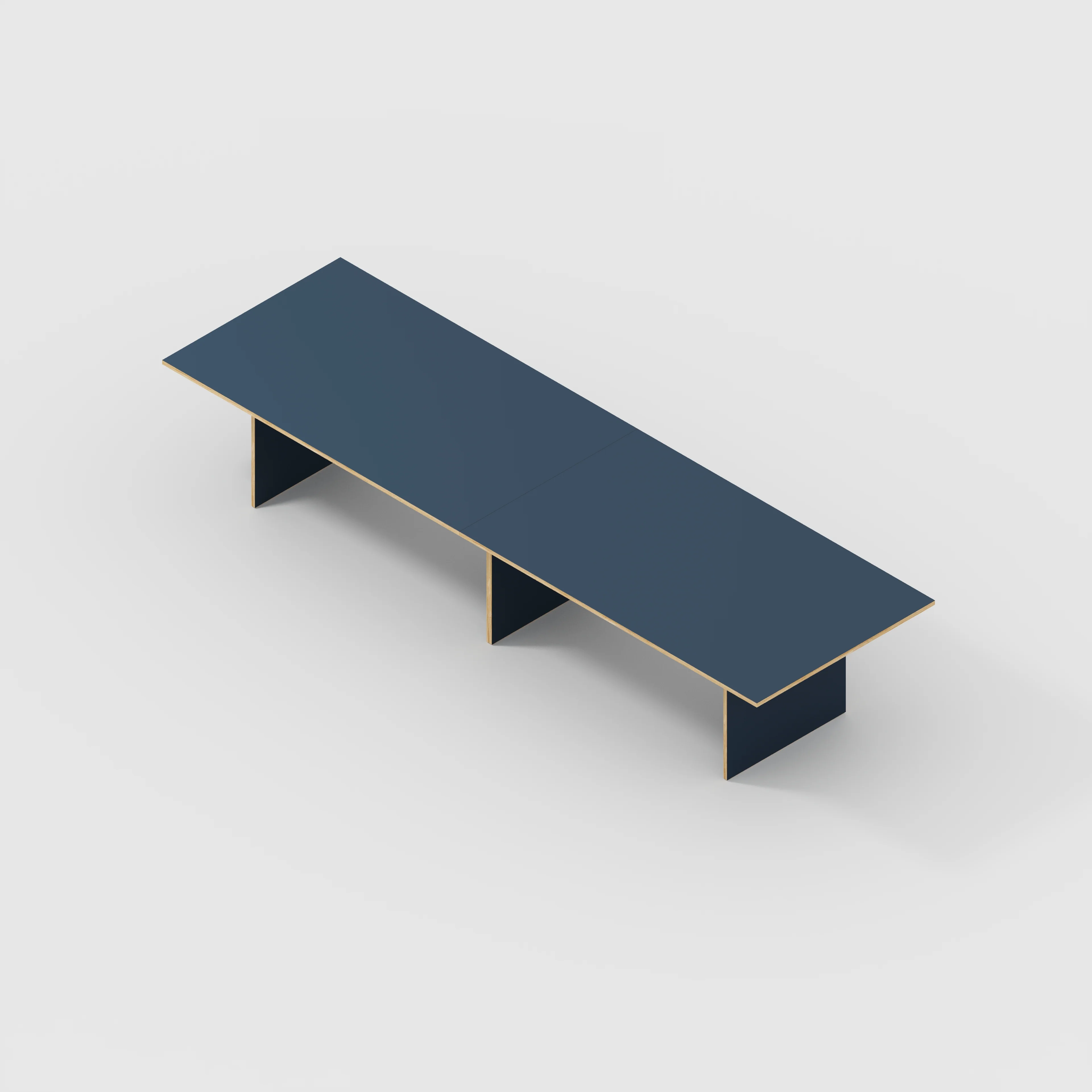 Plywood Platform Table - Formica Night Sea Blue - 4000(w) x 1000(d) x 750(h) - Image 5