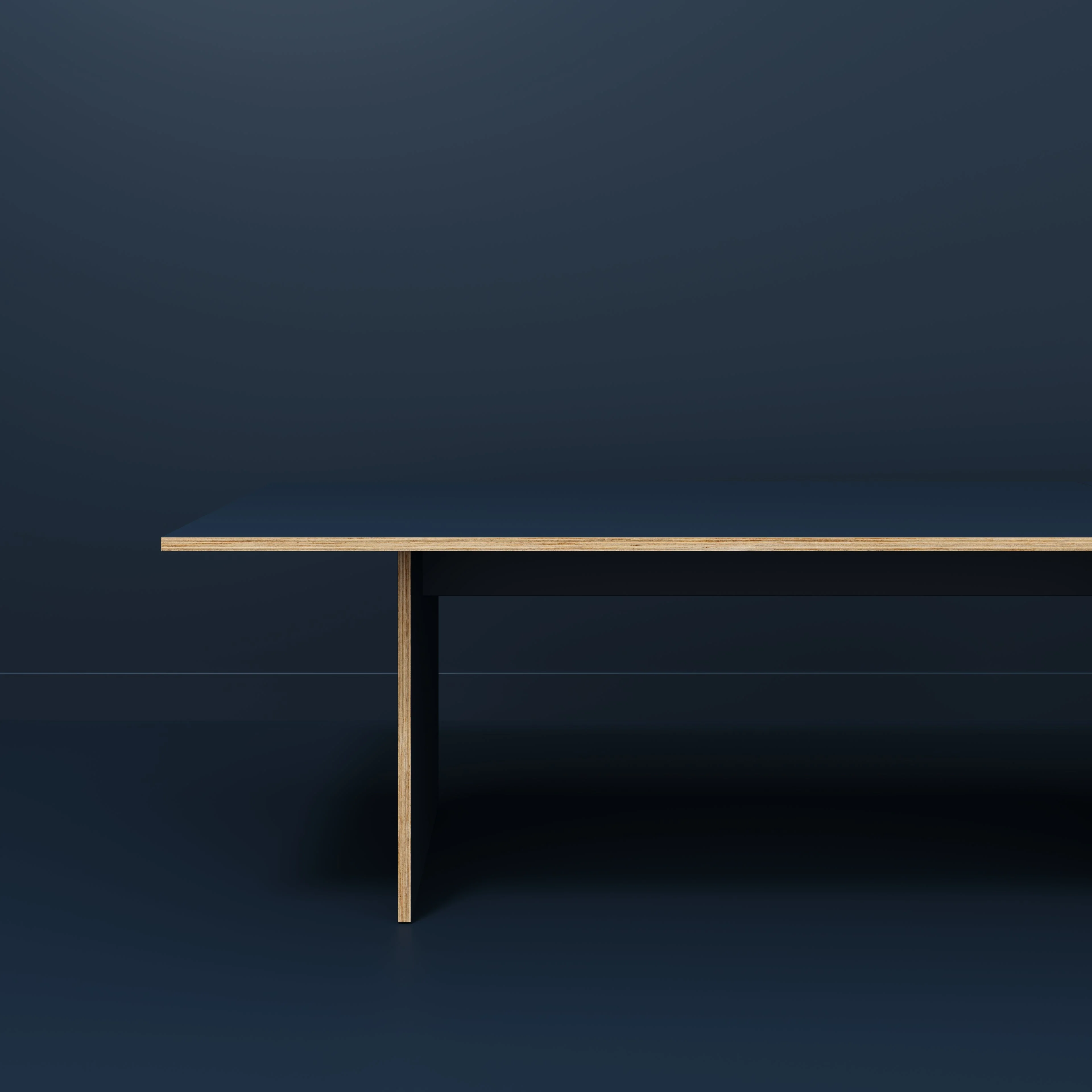 Plywood Platform Table - Formica Night Sea Blue- 5600(w) x 1000(d) x 750(h) - Image 2