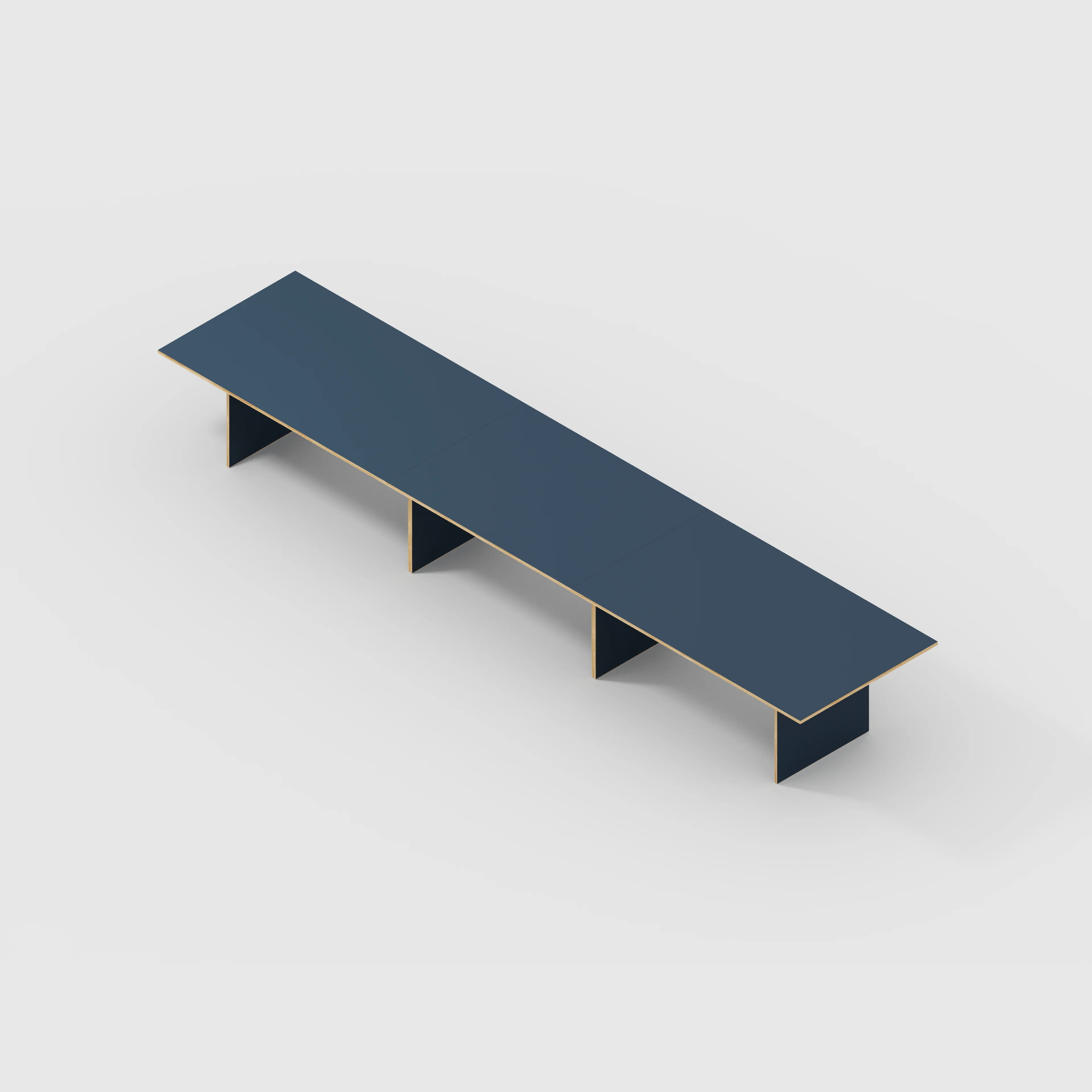 Plywood Platform Table - Formica Night Sea Blue- 5600(w) x 1000(d) x 750(h) - Image 5