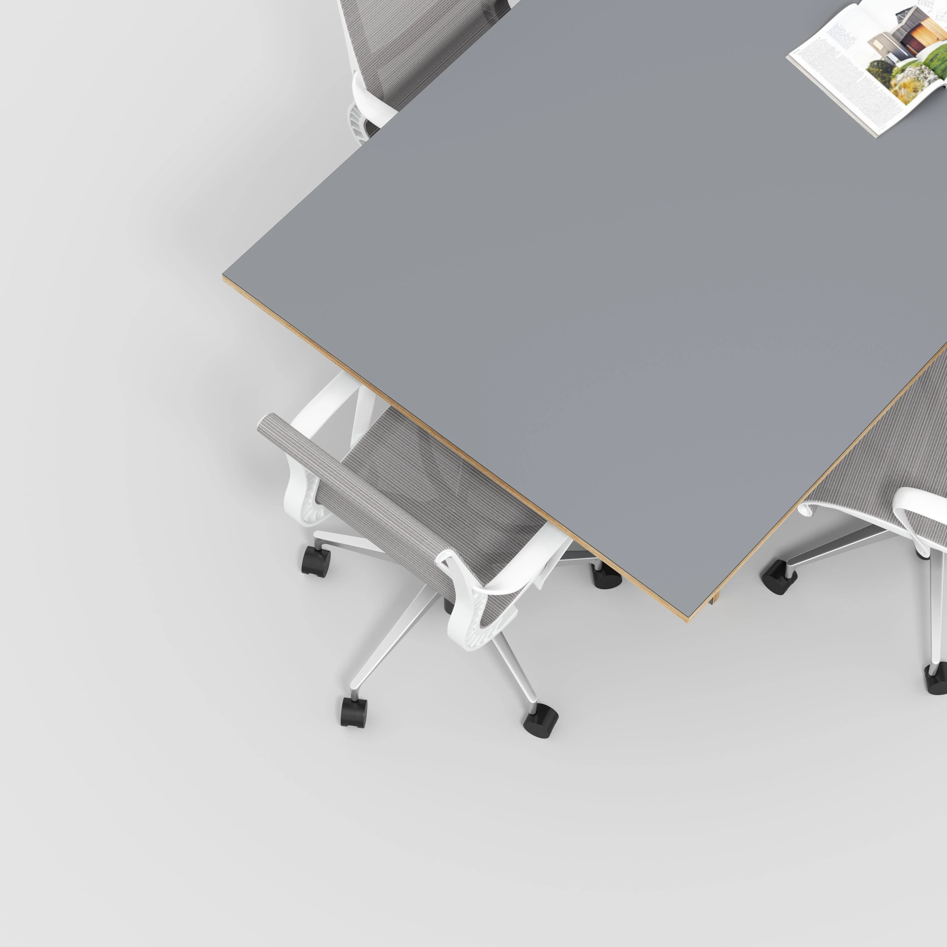 Plywood Platform Table - Formica Tornado Grey - 4000(w) x 1000(d) x 750(h) - Image 3