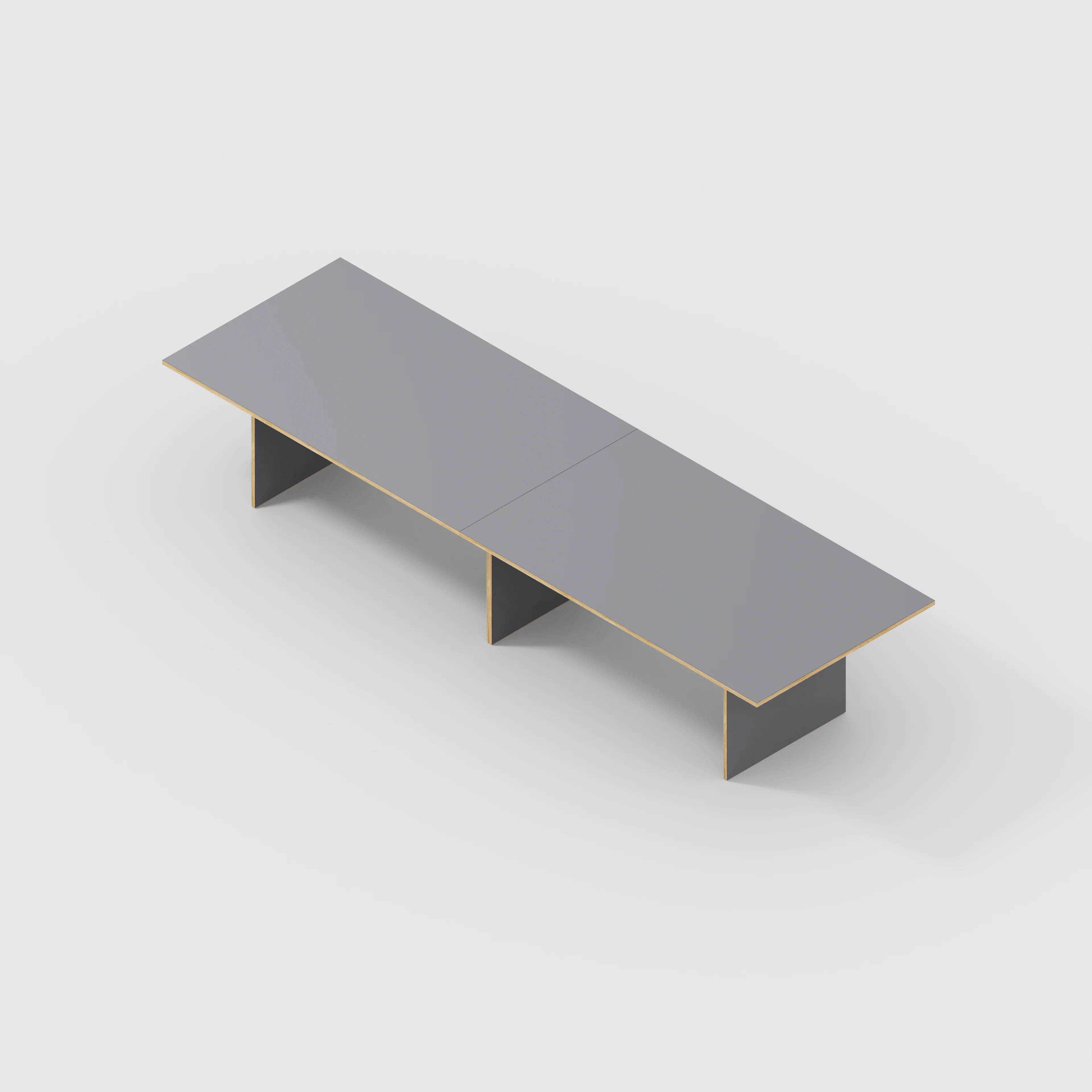 Plywood Platform Table - Formica Tornado Grey - 4000(w) x 1000(d) x 750(h) - Image 5