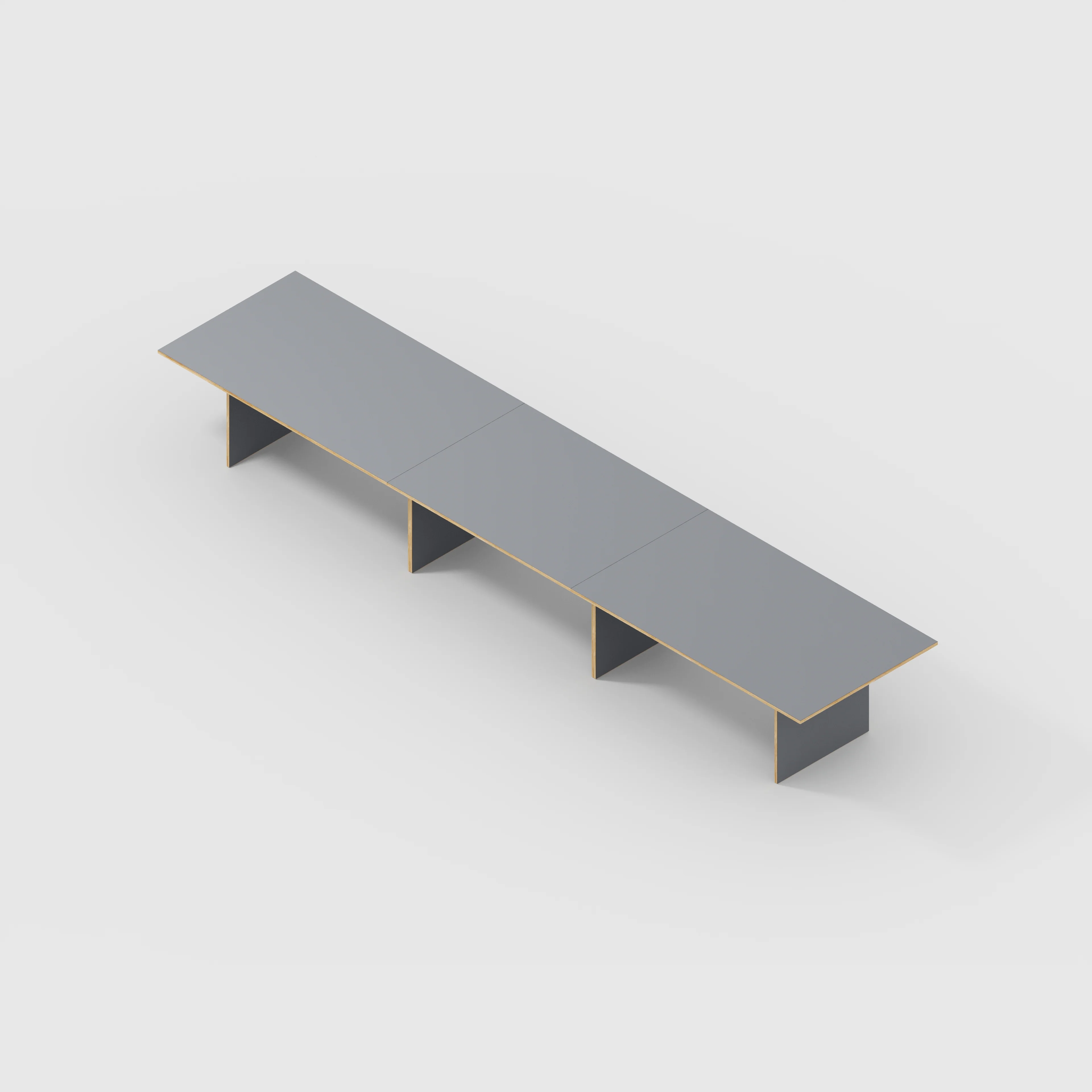 Plywood Platform Table - Formica Tornado Grey - 5600(w) x 1000(d) x 750(h) - Image 5