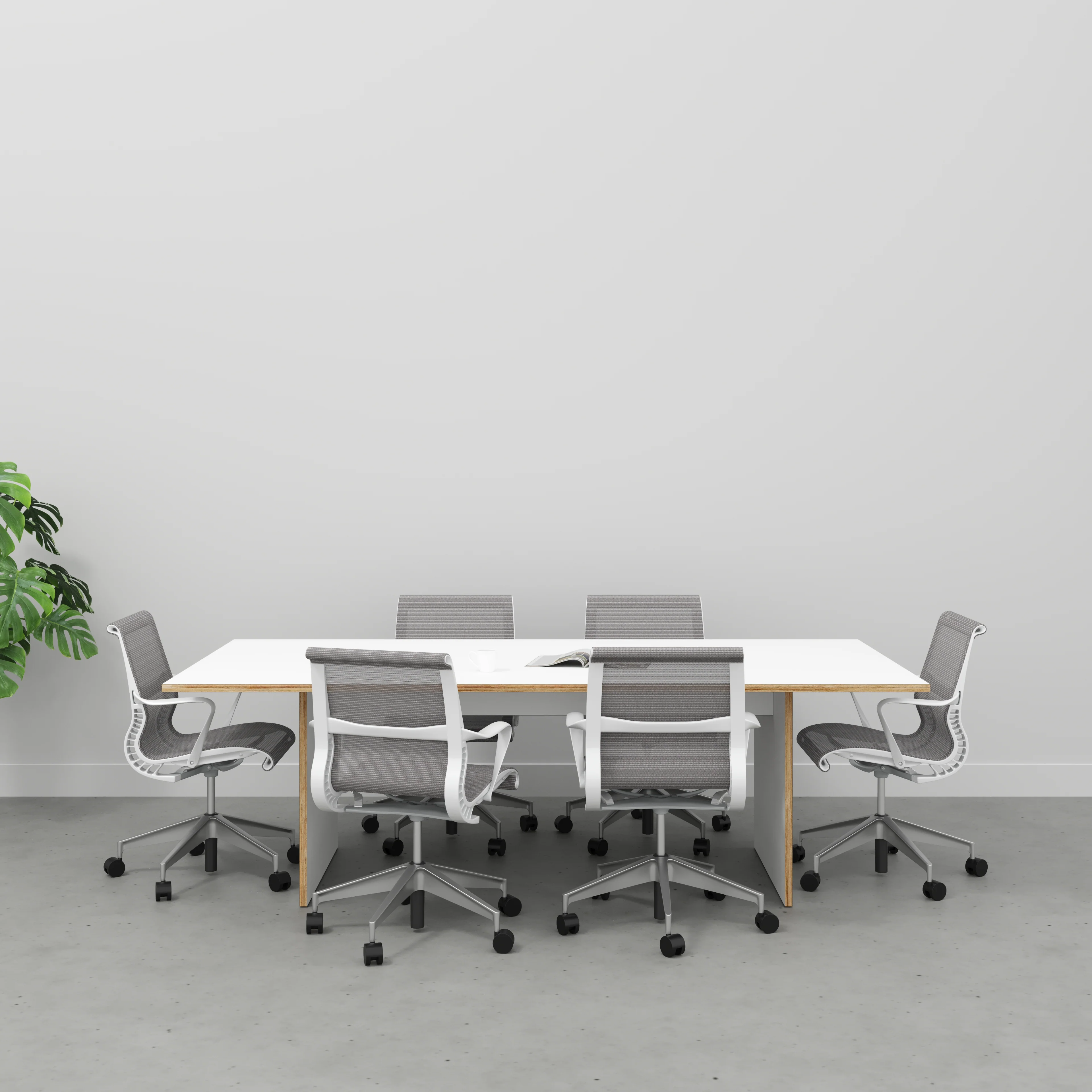 Plywood Platform Table - Formica White - 2400(w) x 1200(d) x 750(h) - Image 2