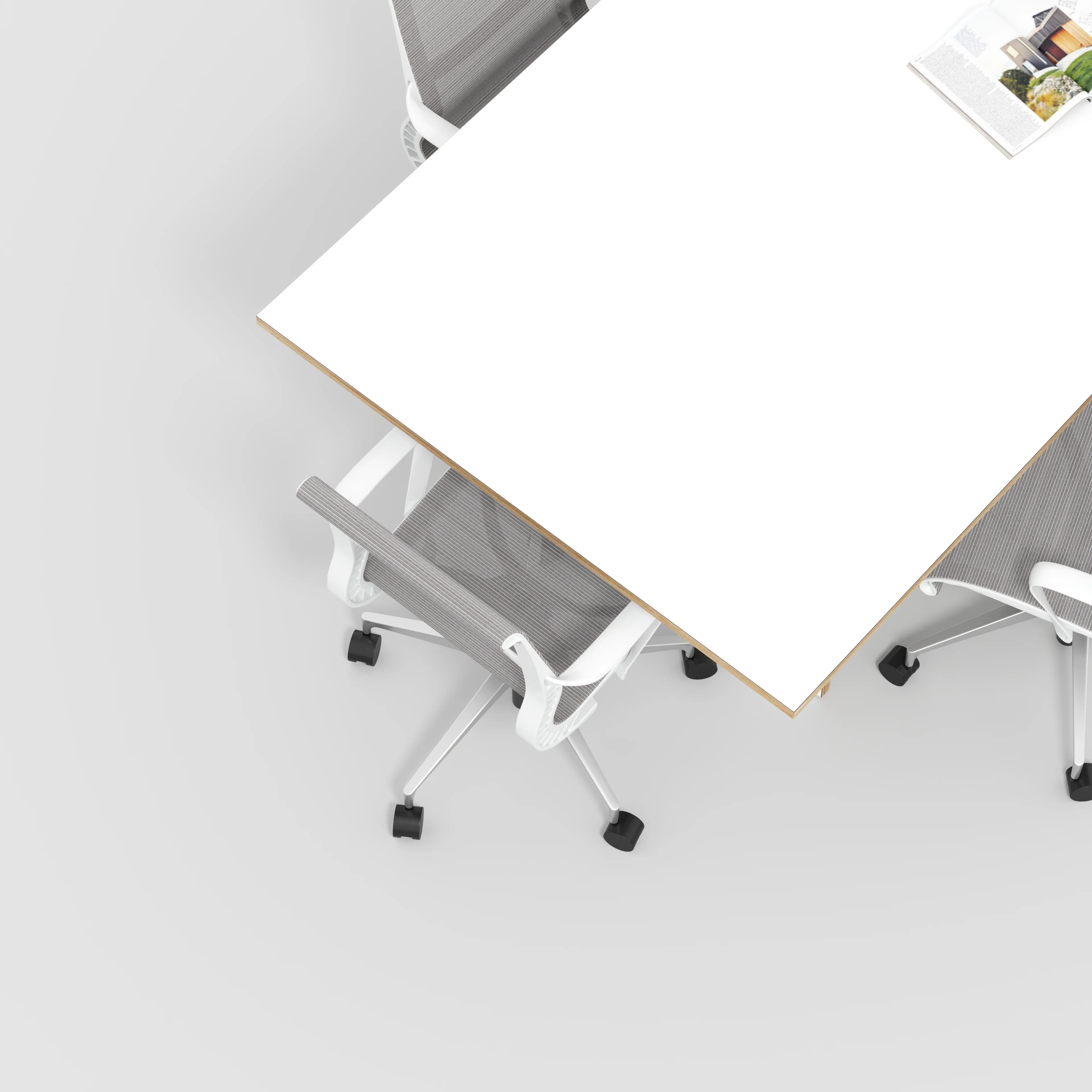 Plywood Platform Table - Formica White - 2400(w) x 1200(d) x 750(h) - Image 3