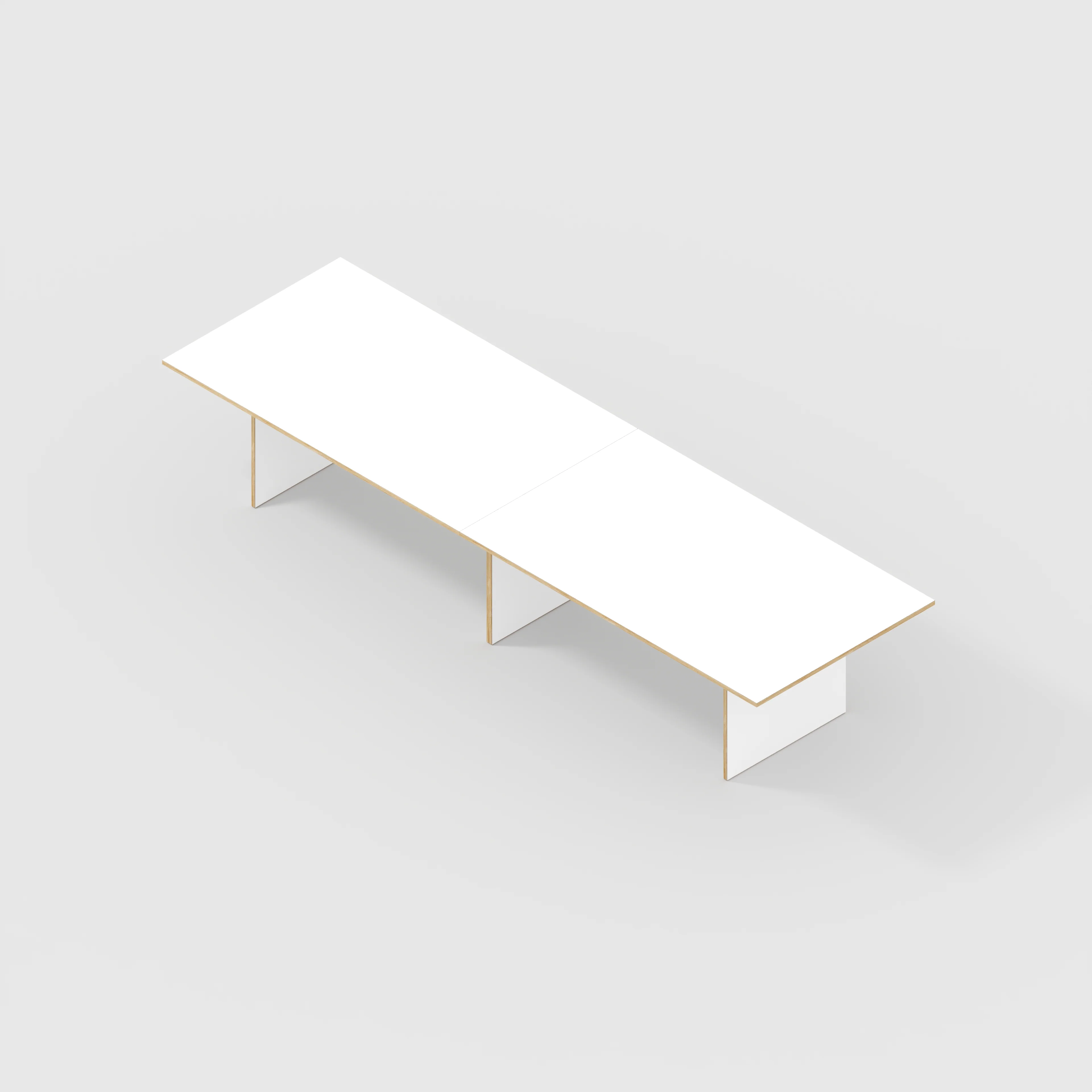Plywood Platform Table - Formica White - 4000(w) x 1000(d) x 750(h) - Image 5