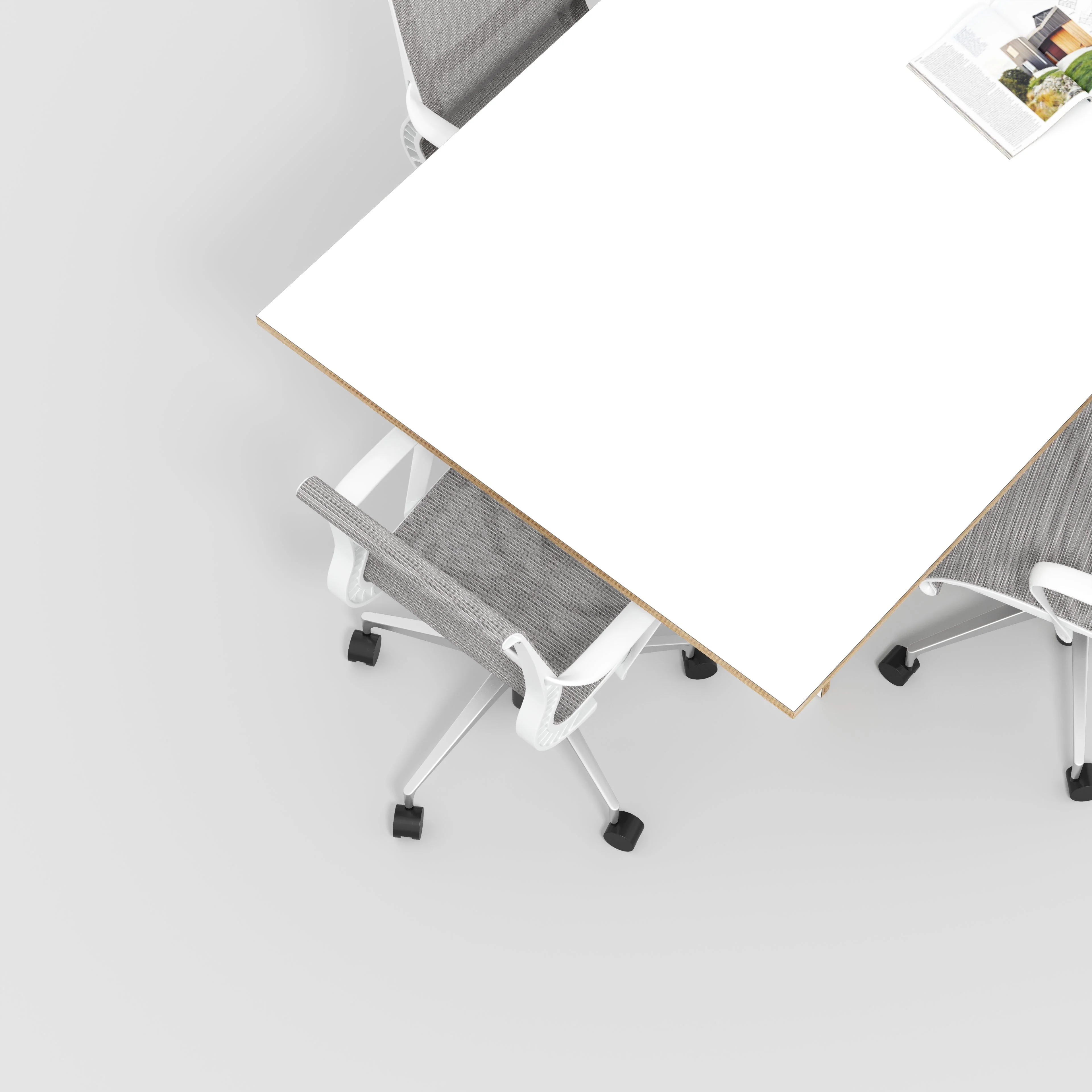 Plywood Platform Table - Formica White - 5600(w) x 1000(d) x 750(h) - Image 3