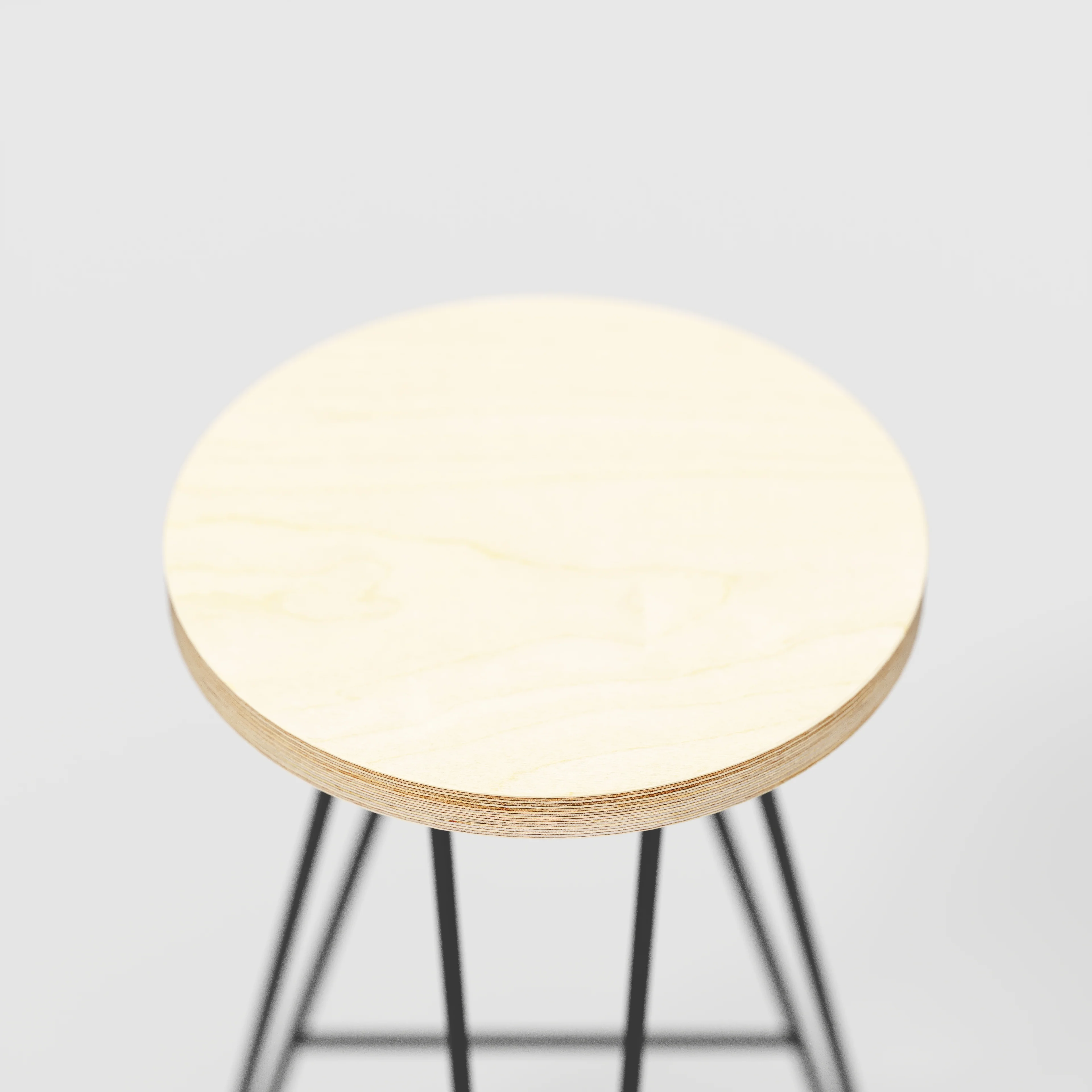 Plywood Bar Stool with Black Hairpin Base - Plywood Birch - Image 4