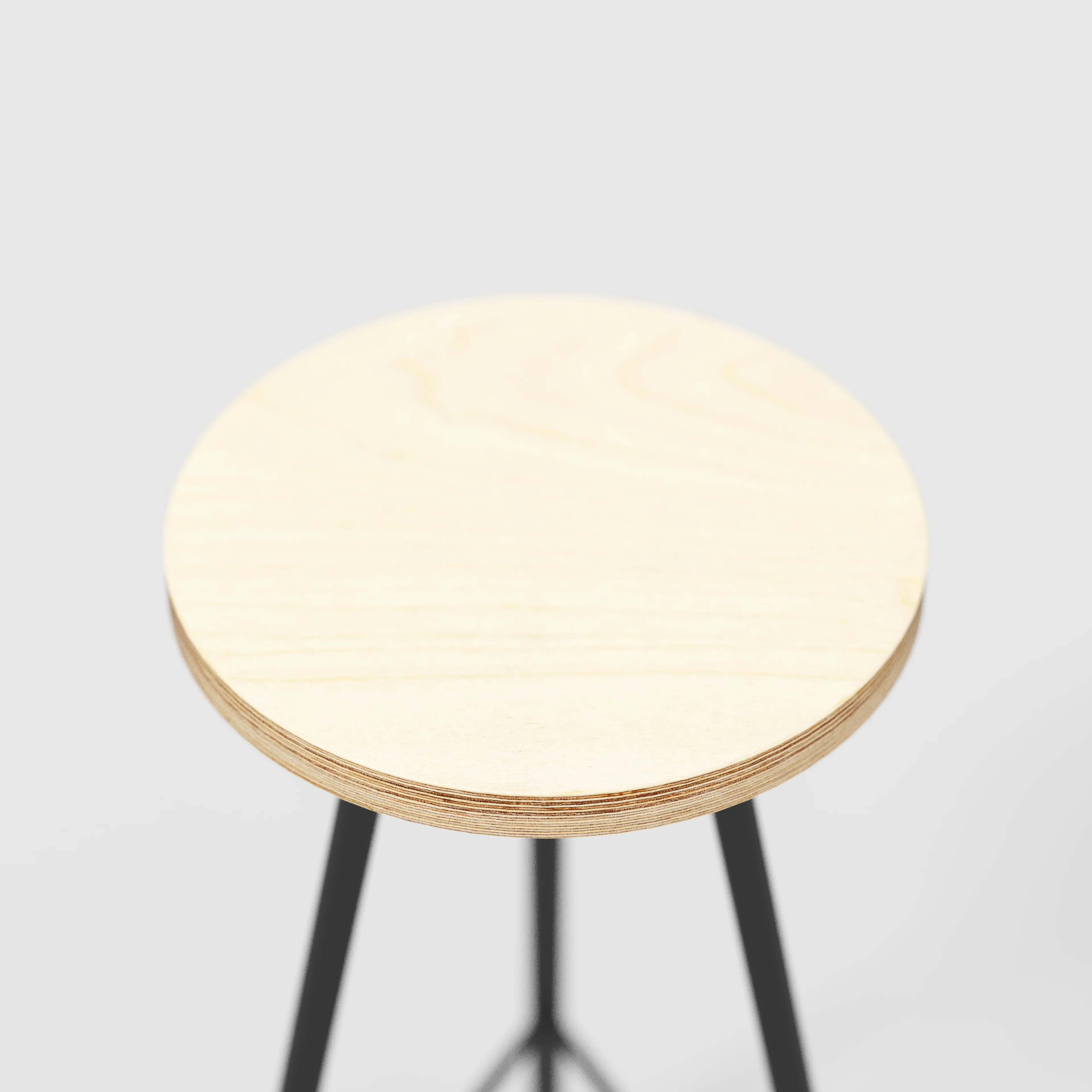 Plywood Bar Stool with Black Nord Base - Plywood Birch - Image 4