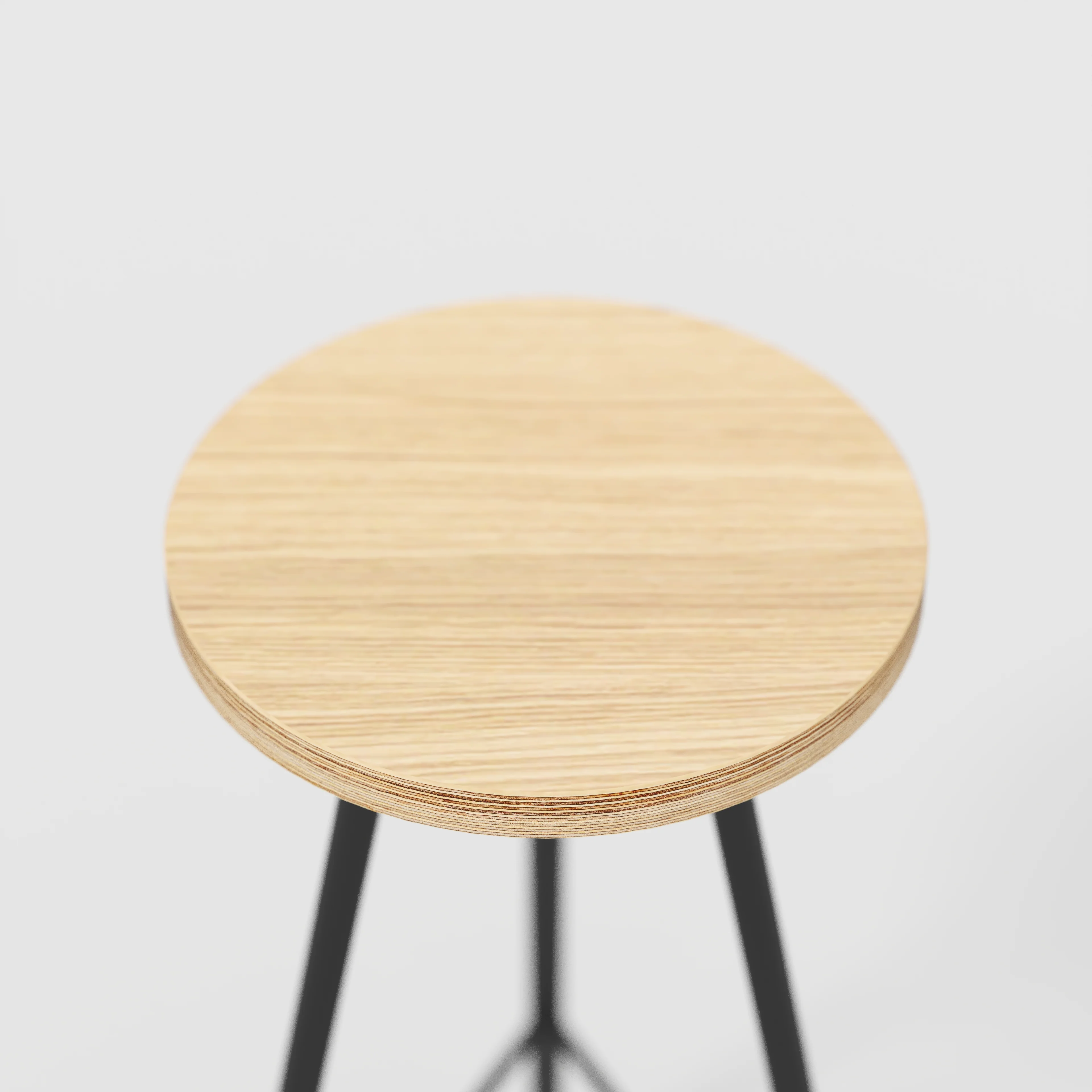 Plywood Bar Stool with Black Nord Base - Plywood Oak - Image 4