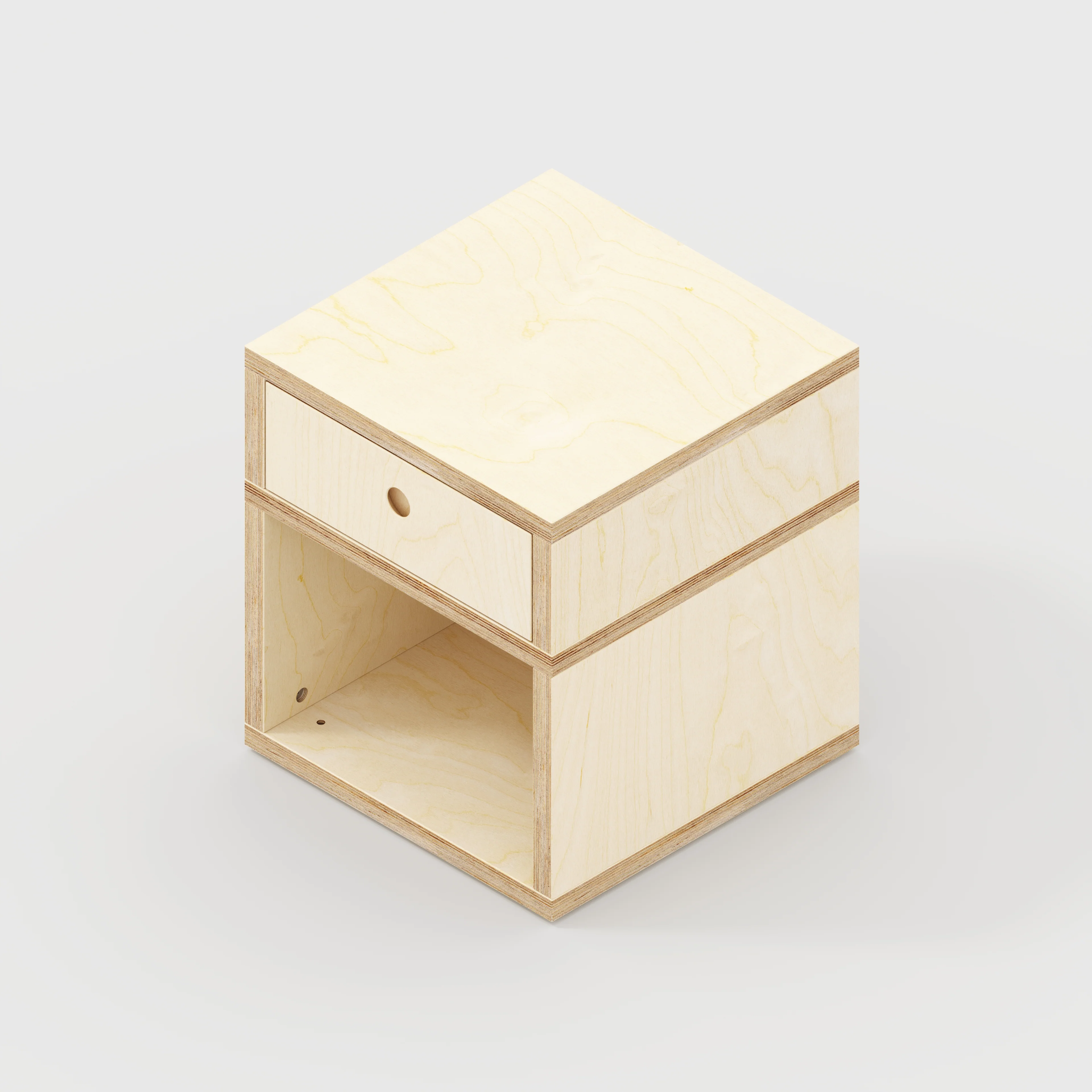 Plywood Bedside Table - Type 1 - with Drawer - Plywood Birch - 400(w) x 400(d) x 450(h) - Image 4