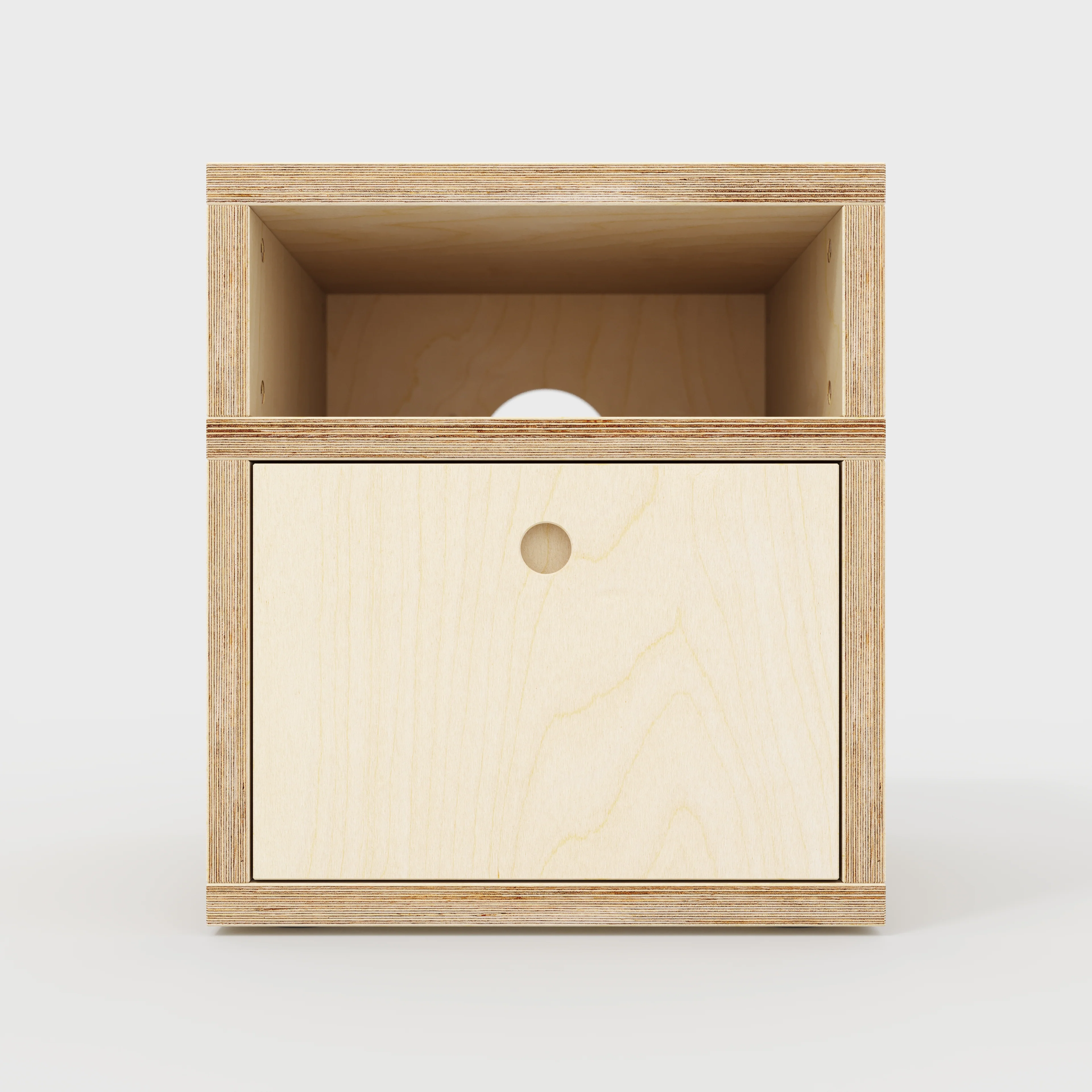 Plywood Bedside Table - Type 2 - with Drawer - Plywood Birch - 400(w) x 400(d) x 450(h) - Image 3