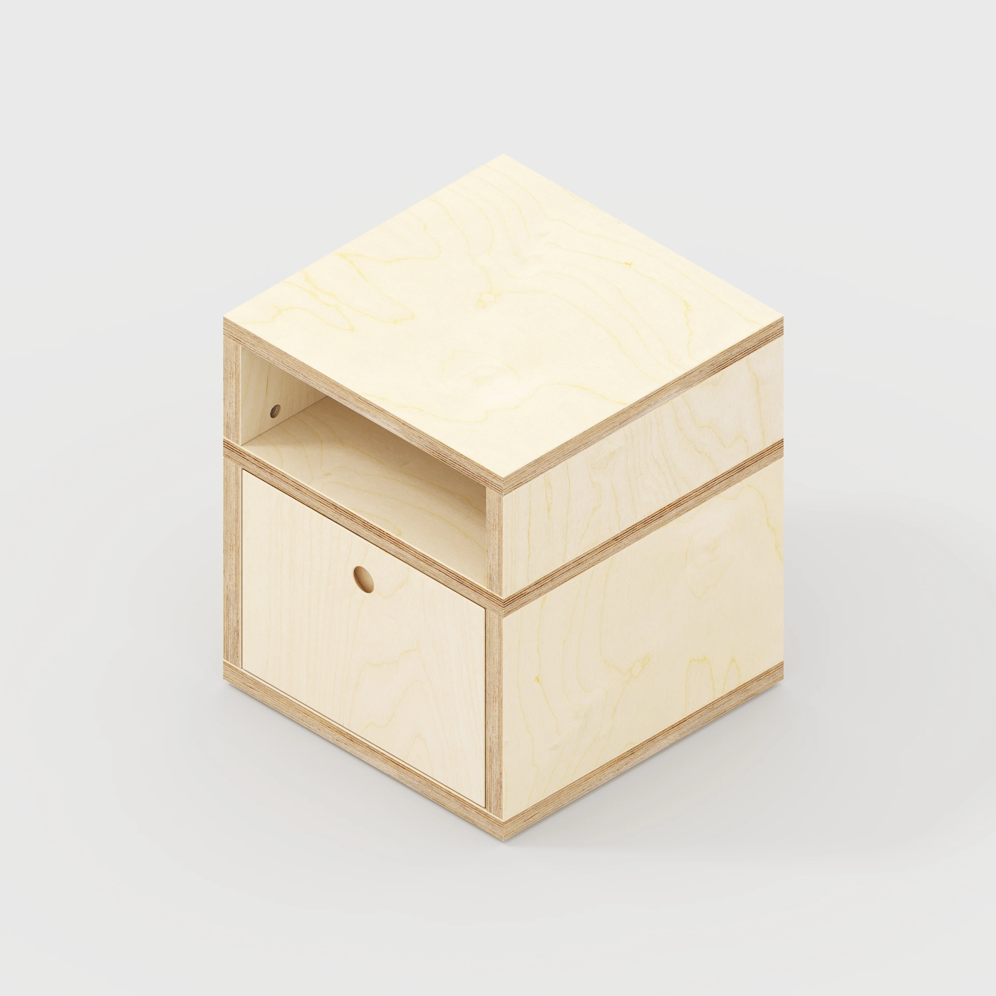 Plywood Bedside Table - Type 2 - with Drawer - Plywood Birch - 400(w) x 400(d) x 450(h) - Image 4