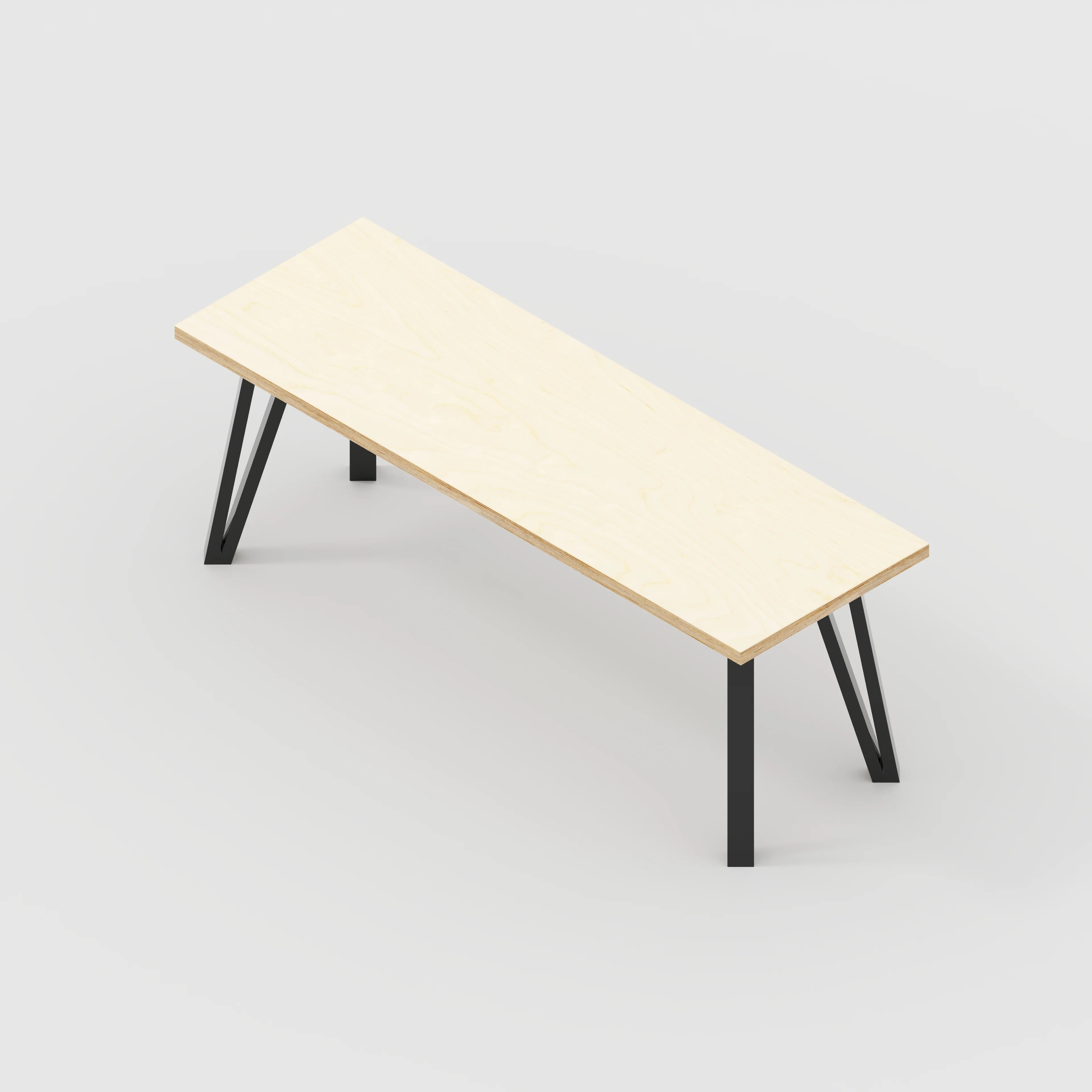 Plywood Bench Seat with Black Box Hairpin Legs - Plywood Birch - 1200(w) x 400(d) x 450(h) - Image 5