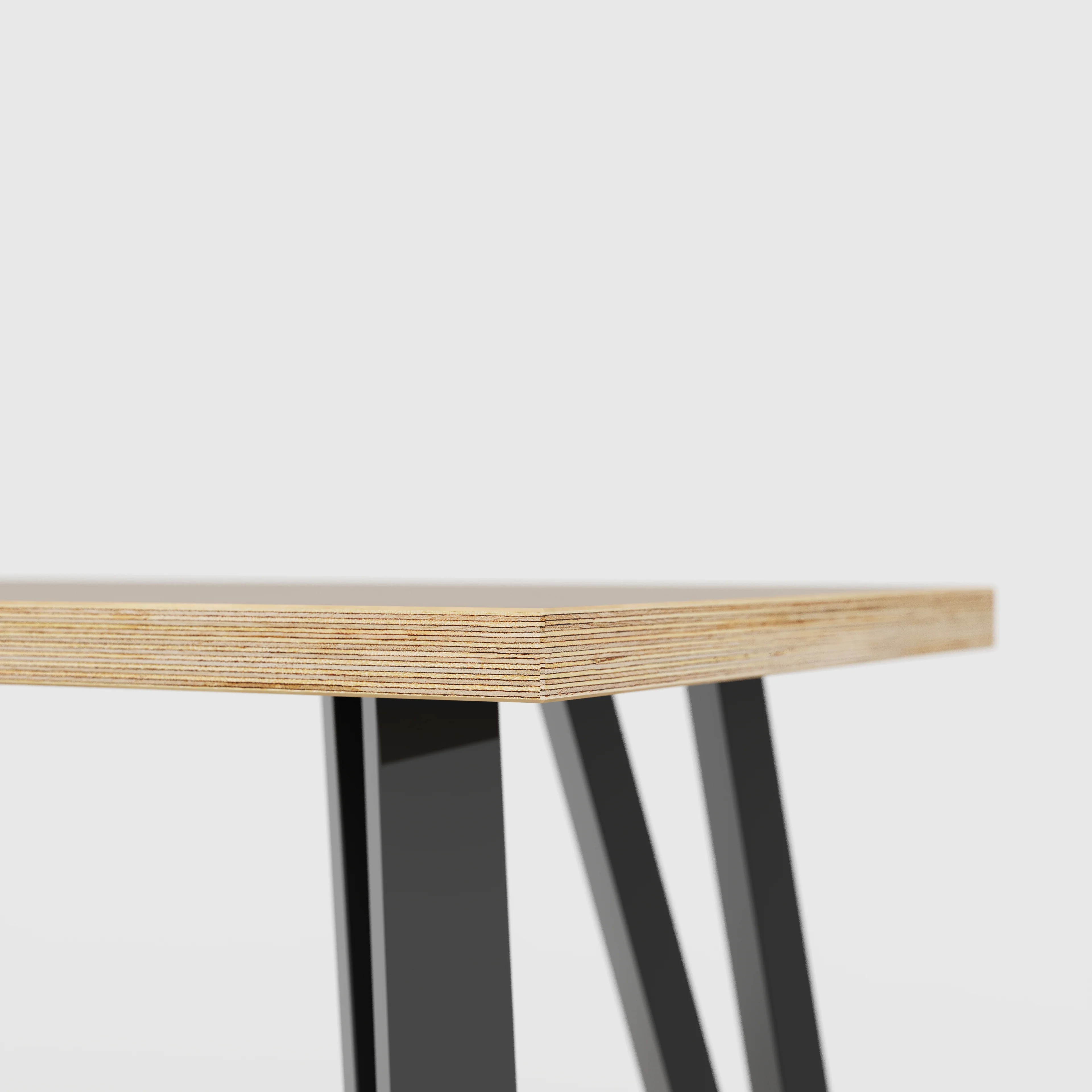 Plywood Bench Seat with Black Box Hairpin Legs - Plywood Oak - 1600(w) x 400(d) x 450(h) - Image 4