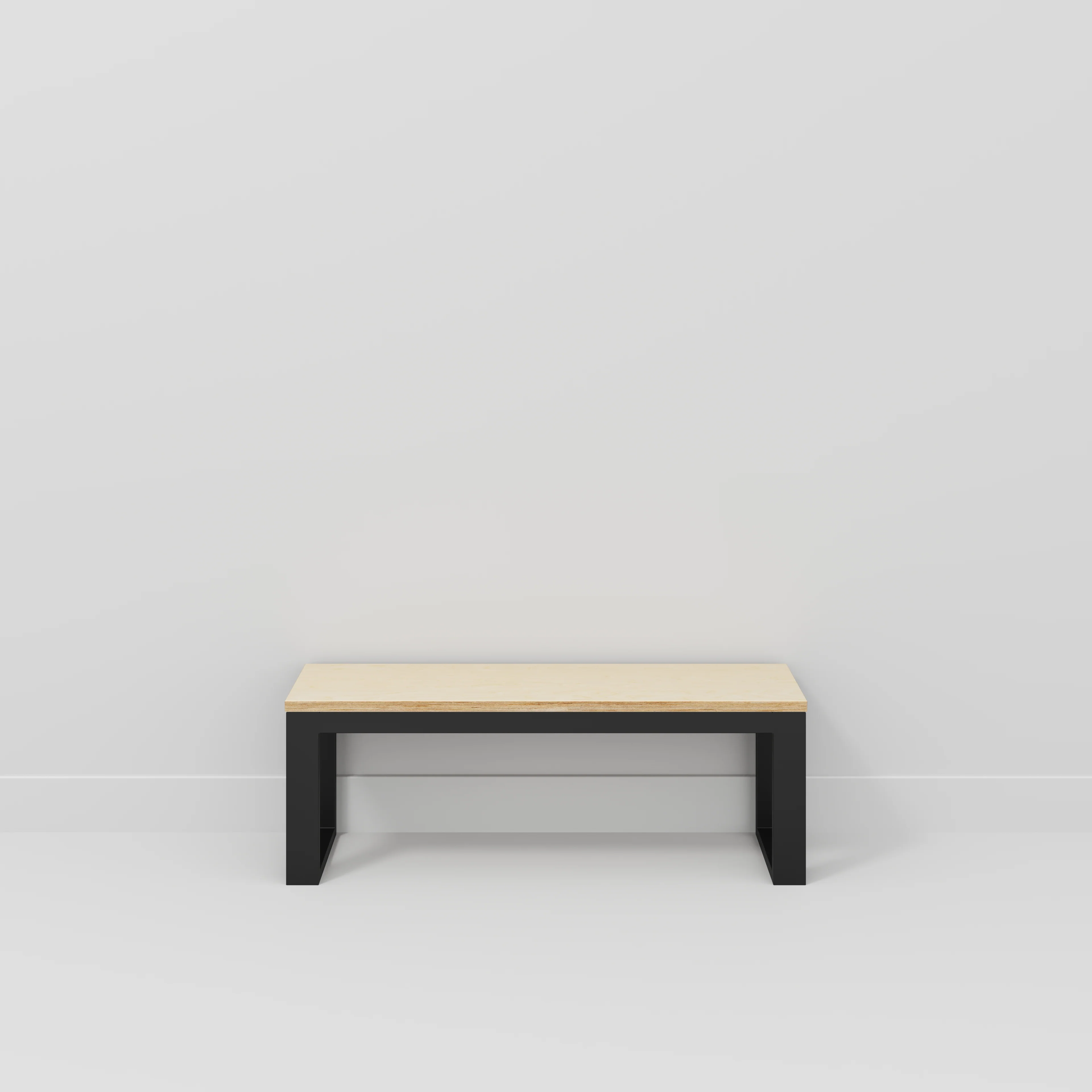 Plywood Bench Seat with Black Industrial Frame - Plywood Birch - 1200(w) x 325(d) - Image 2