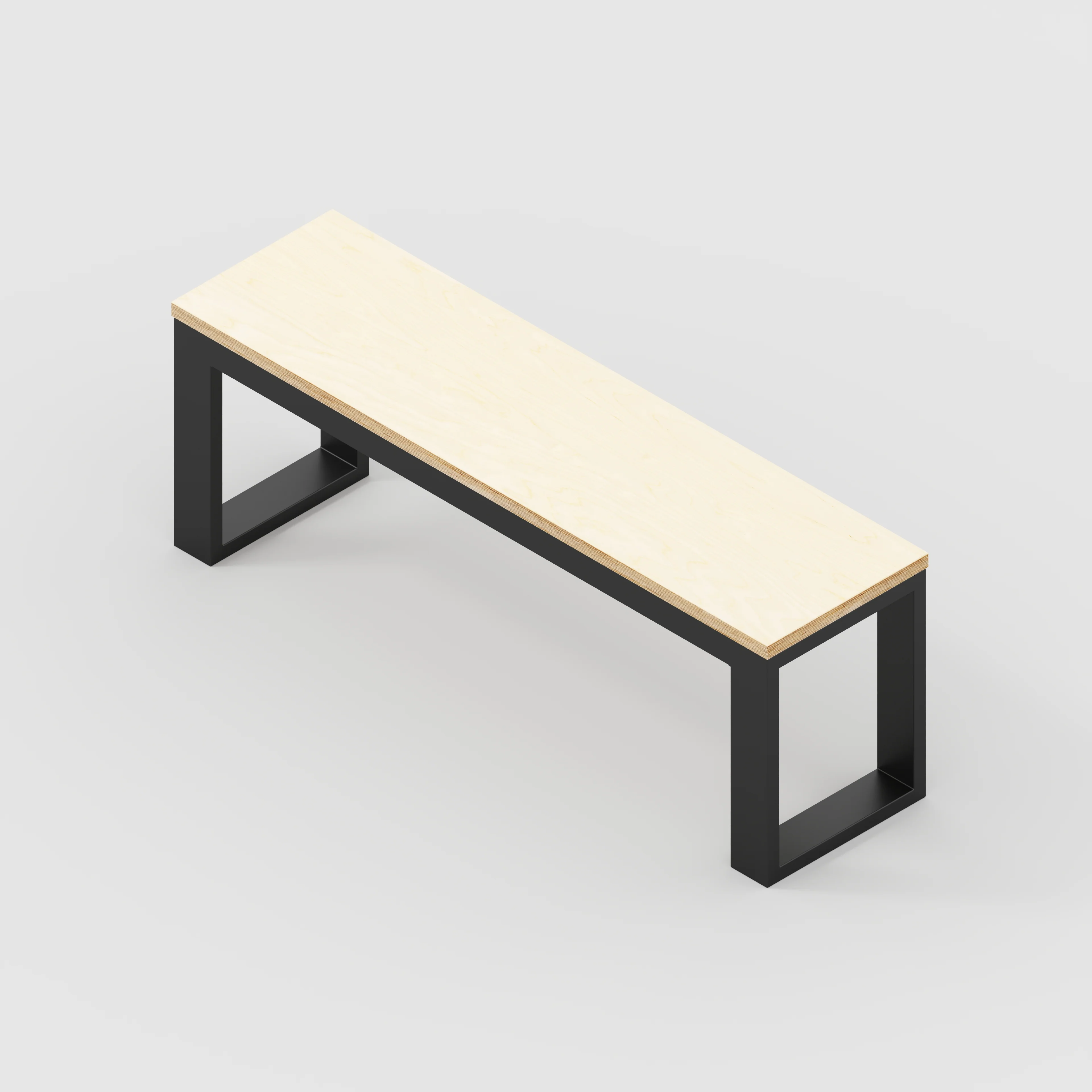 Plywood Bench Seat with Black Industrial Frame - Plywood Birch - 1200(w) x 325(d) - Image 3